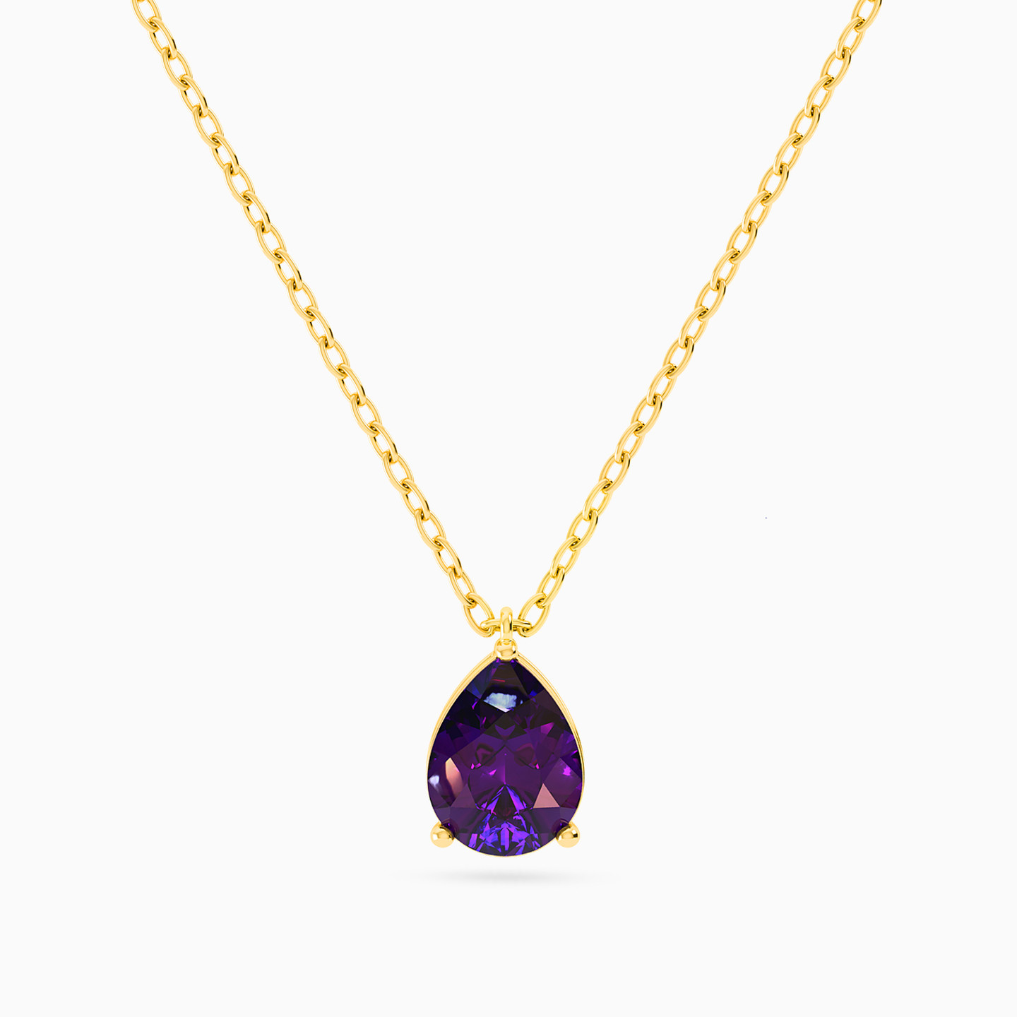 Pear Colored Stones Necklace in 18K Gold Pear Colored Stones Necklace in 18K Gold