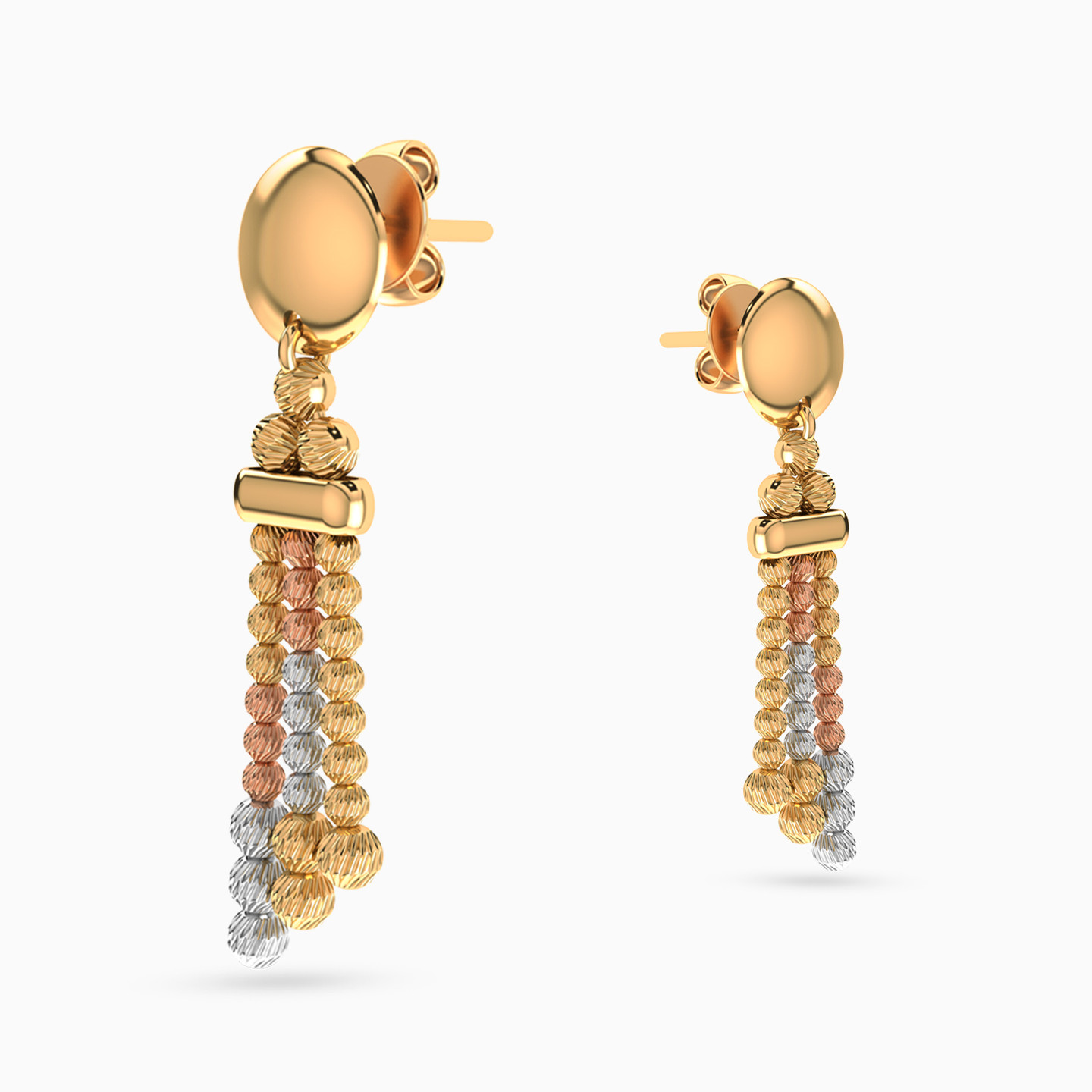 أقراط متدلية ذهب سلاسل متدلية عيار 21 قيراط   - 3