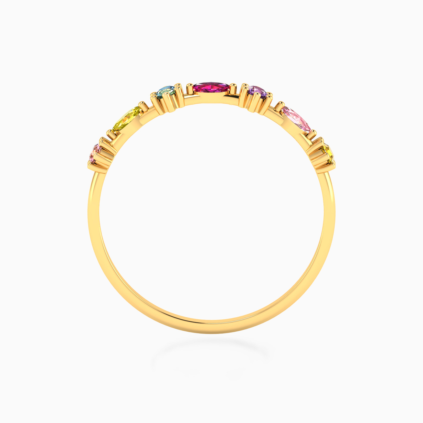 Multishaped Colored Stones Statement Ring in 18K Gold - 4 Multishaped Colored Stones Statement Ring in 18K Gold - 4