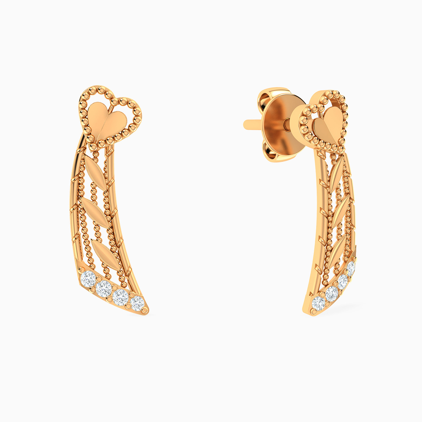 Cutwork Drop Earrings in 21K Gold - 2 Cutwork Drop Earrings in 21K Gold - 2
