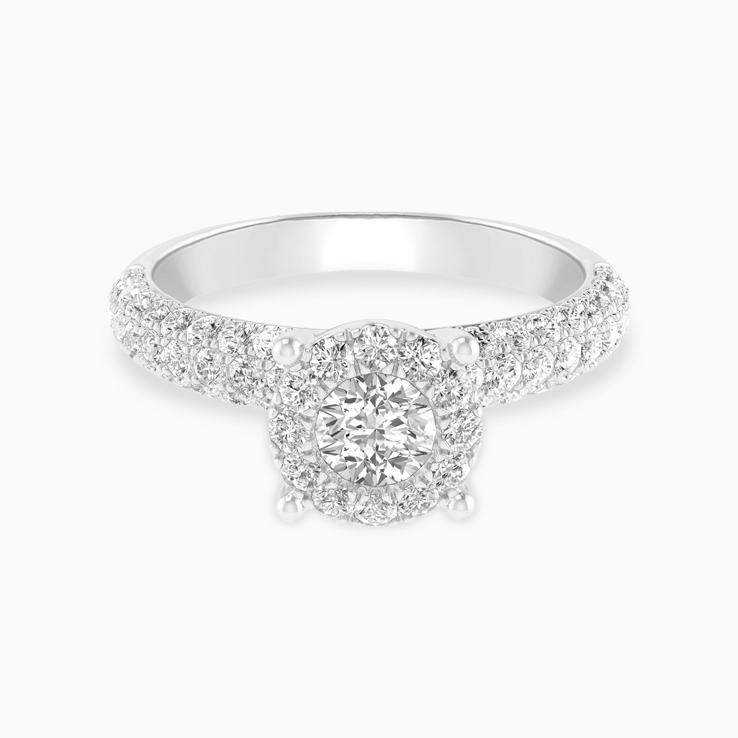 خاتم توينز ذهب دائري عيار 18 قيراط مزين بالألماس - 5 خاتم توينز ذهب دائري عيار 18 قيراط مزين بالألماس - 5