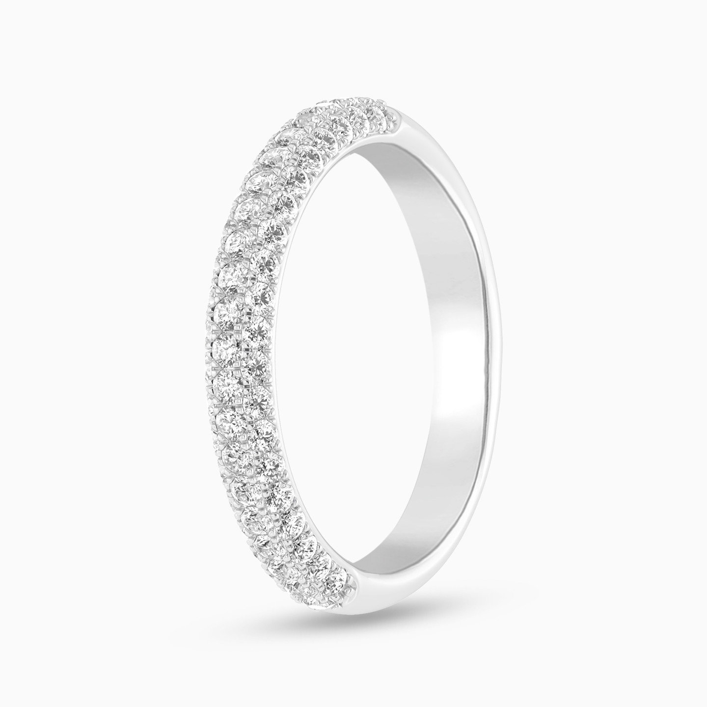 خاتم توينز ذهب دائري عيار 18 قيراط مزين بالألماس - 3 خاتم توينز ذهب دائري عيار 18 قيراط مزين بالألماس - 3