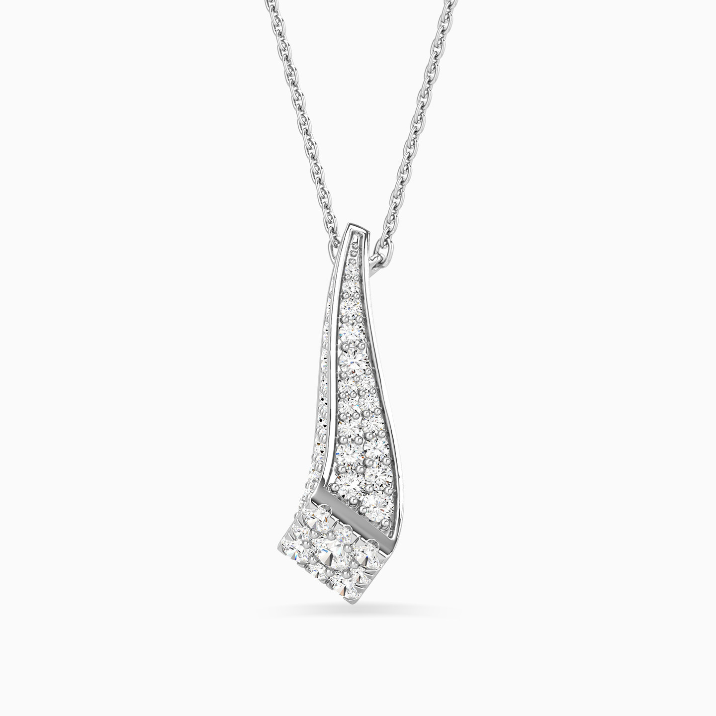 Triangle Diamond Necklace in 18K Gold - 2 Triangle Diamond Necklace in 18K Gold - 2