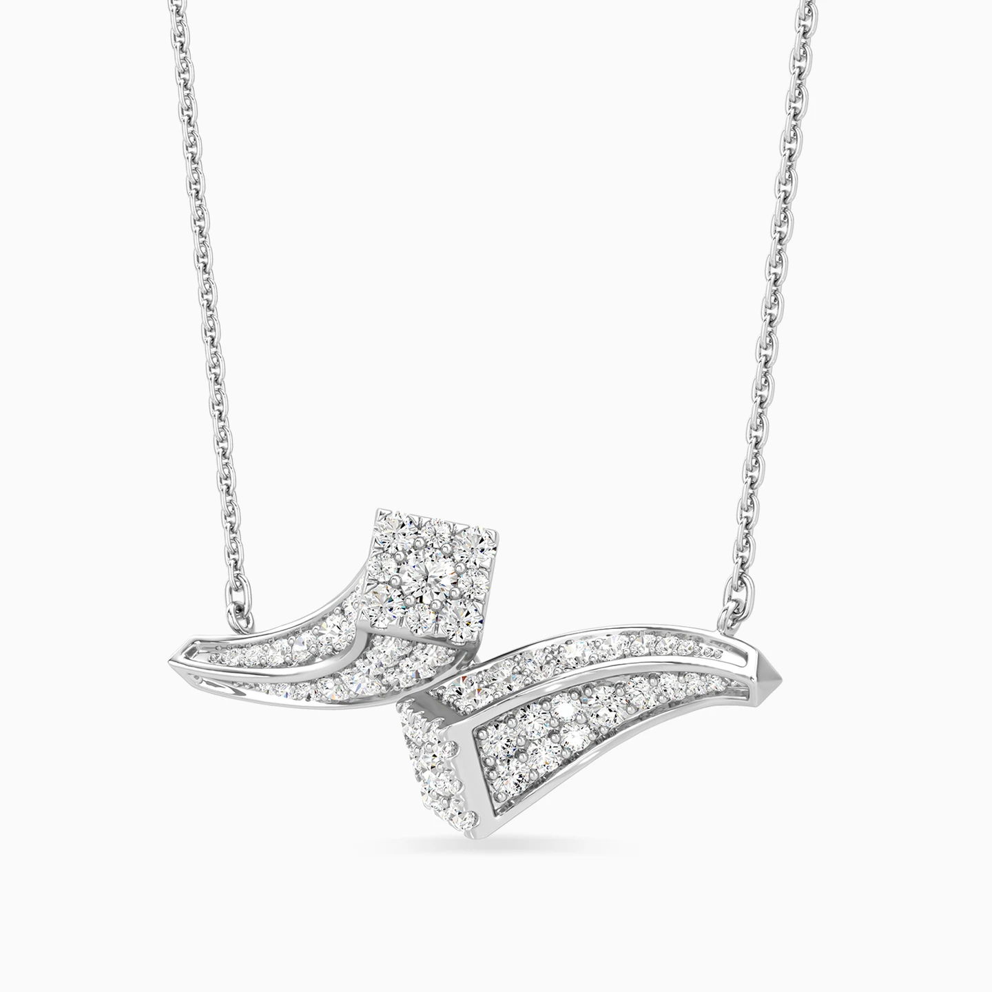 Wave Diamond Necklace in 18K Gold - 2 Wave Diamond Necklace in 18K Gold - 2
