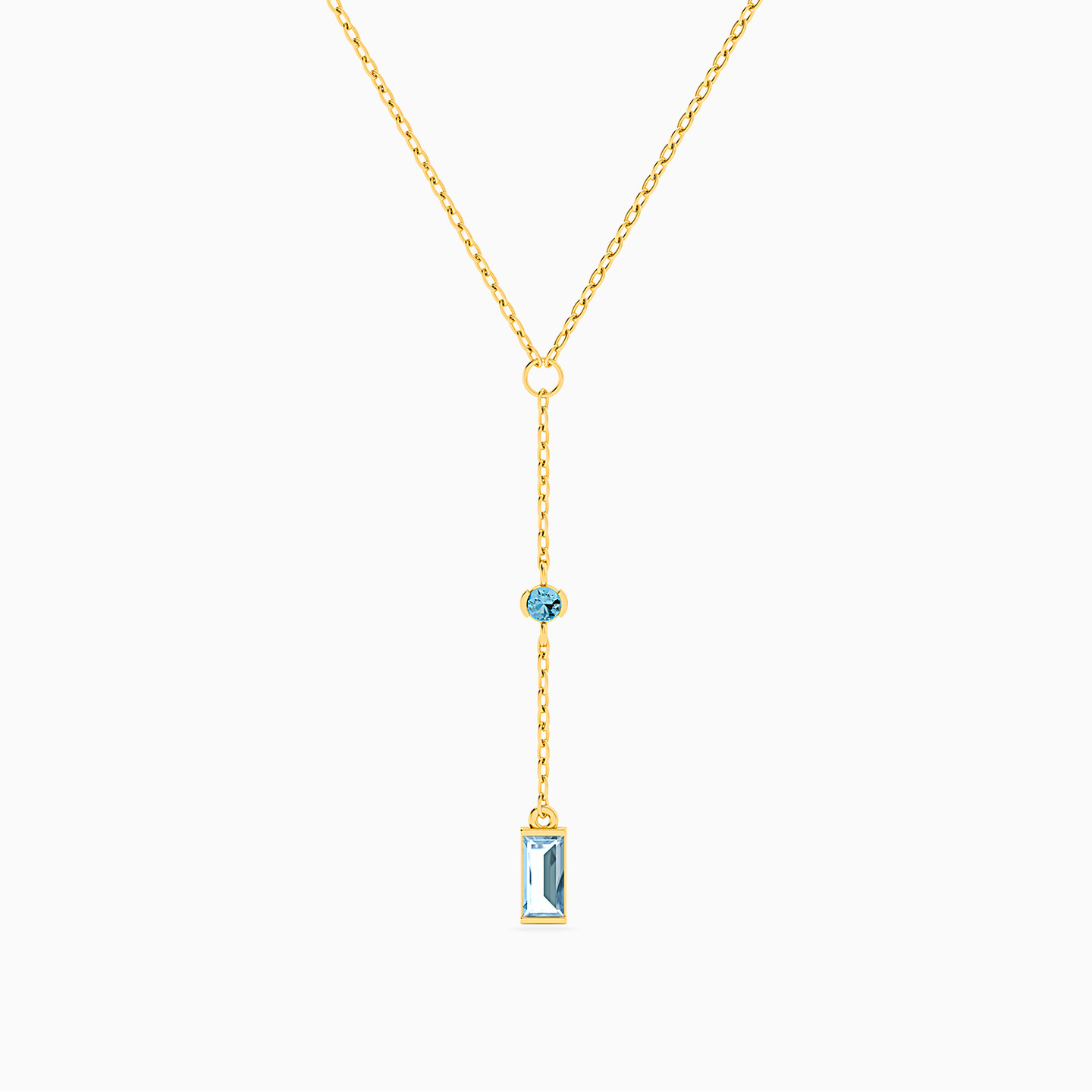 Baguette Colored Stones Necklace in 18K Gold Baguette Colored Stones Necklace in 18K Gold