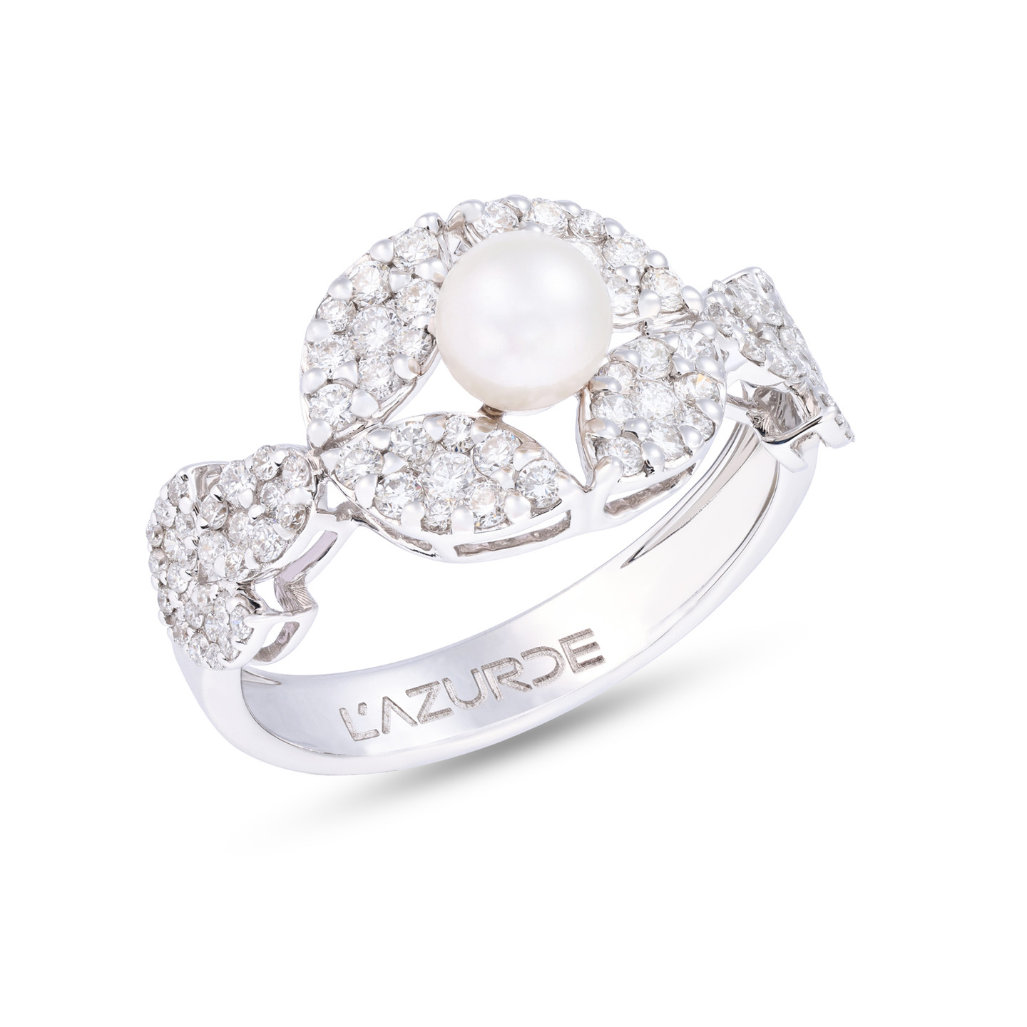 Circle Diamond & Pearl Full Set in 18K Gold (4 Pieces) - 5 Circle Diamond & Pearl Full Set in 18K Gold (4 Pieces) - 5