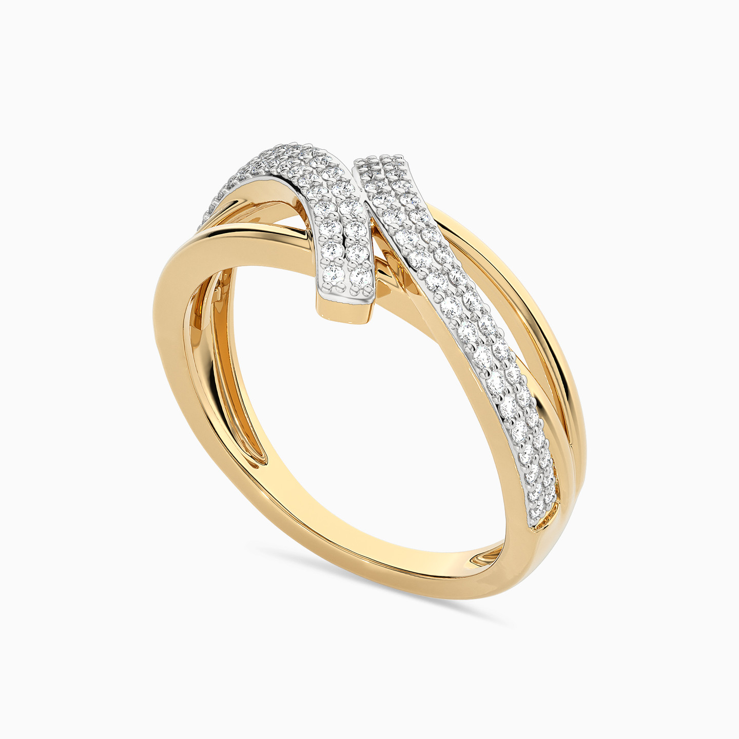 Crisscross Diamond Ring in 18K Gold - 2 Crisscross Diamond Ring in 18K Gold - 2
