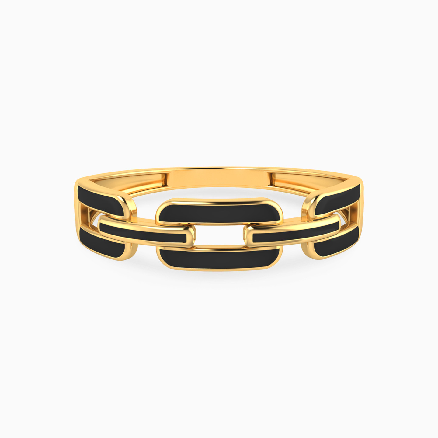 Abstract Shaped Enamel Coated Statement Ring in 18K Gold