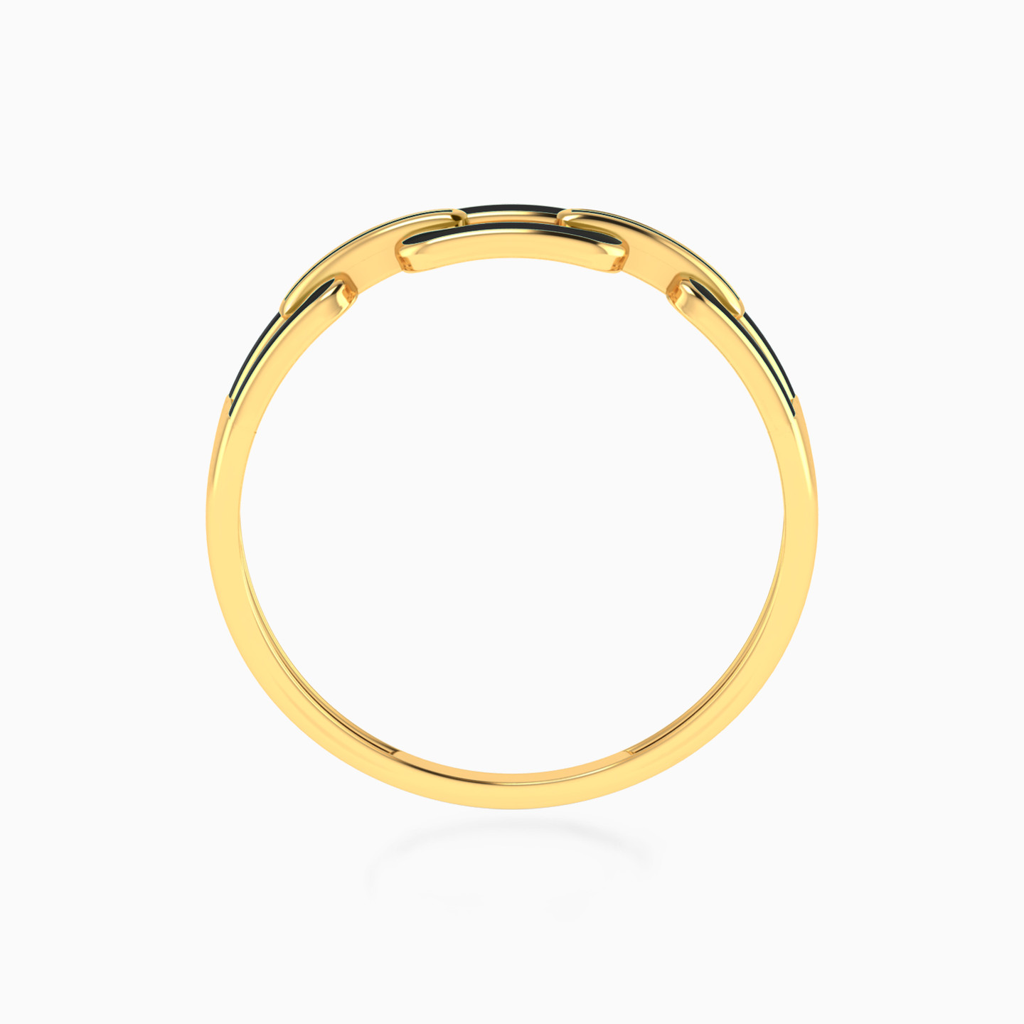 Abstract Shaped Enamel Coated Statement Ring in 18K Gold - 4