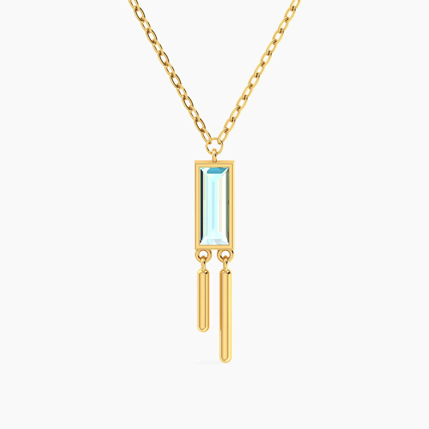 Baguette Colored Stones Necklace in 18K Gold Baguette Colored Stones Necklace in 18K Gold
