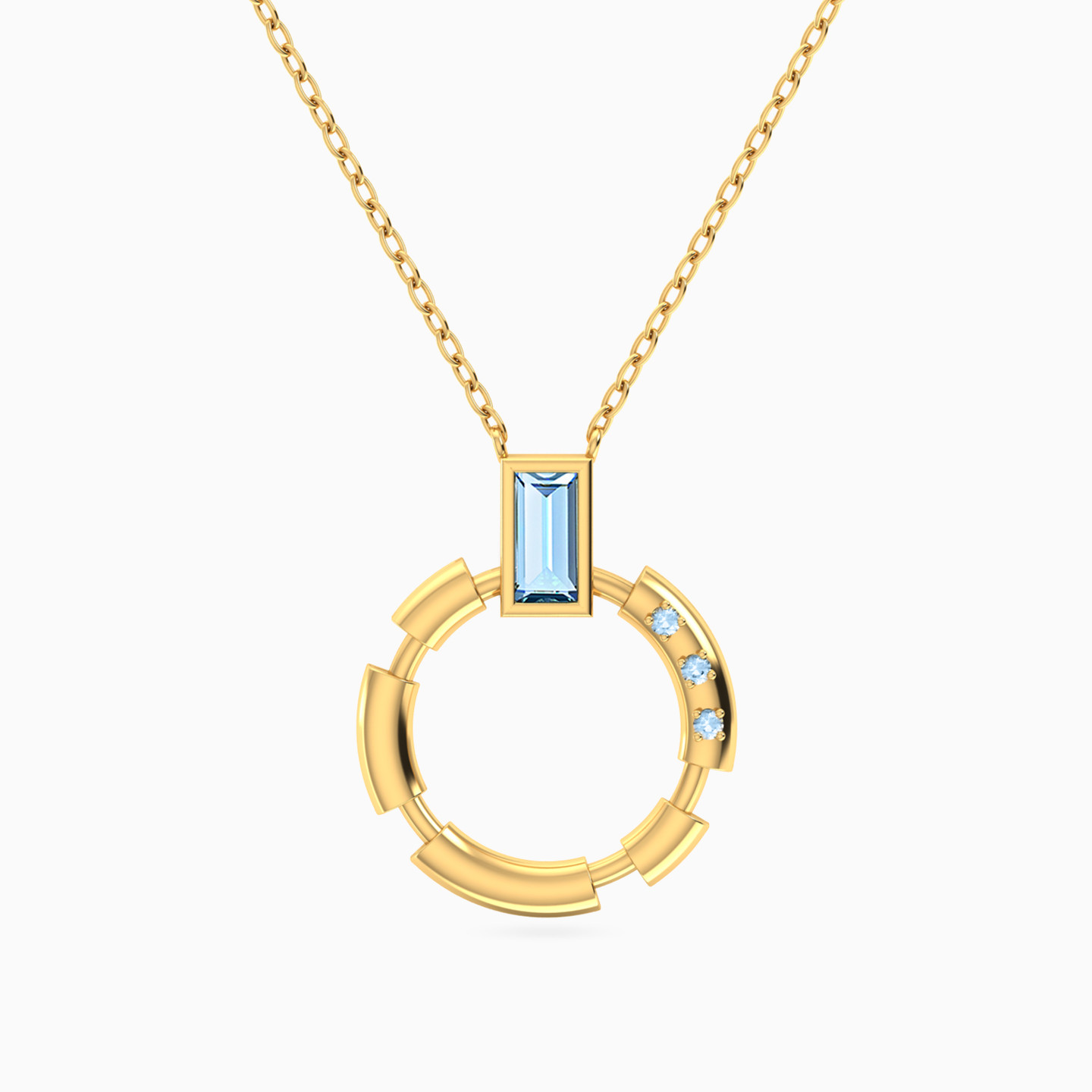 Circle Colored Stones Necklace in 18K Gold Circle Colored Stones Necklace in 18K Gold