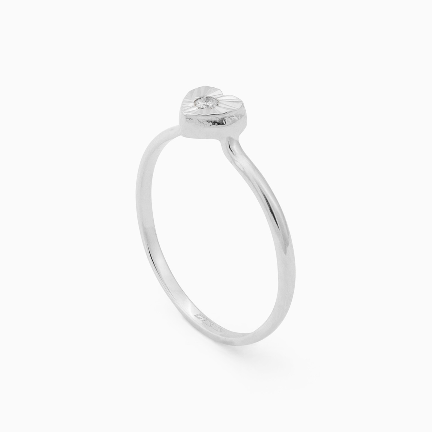 Heart Cubic Zirconia Ring in 18K Gold - 2