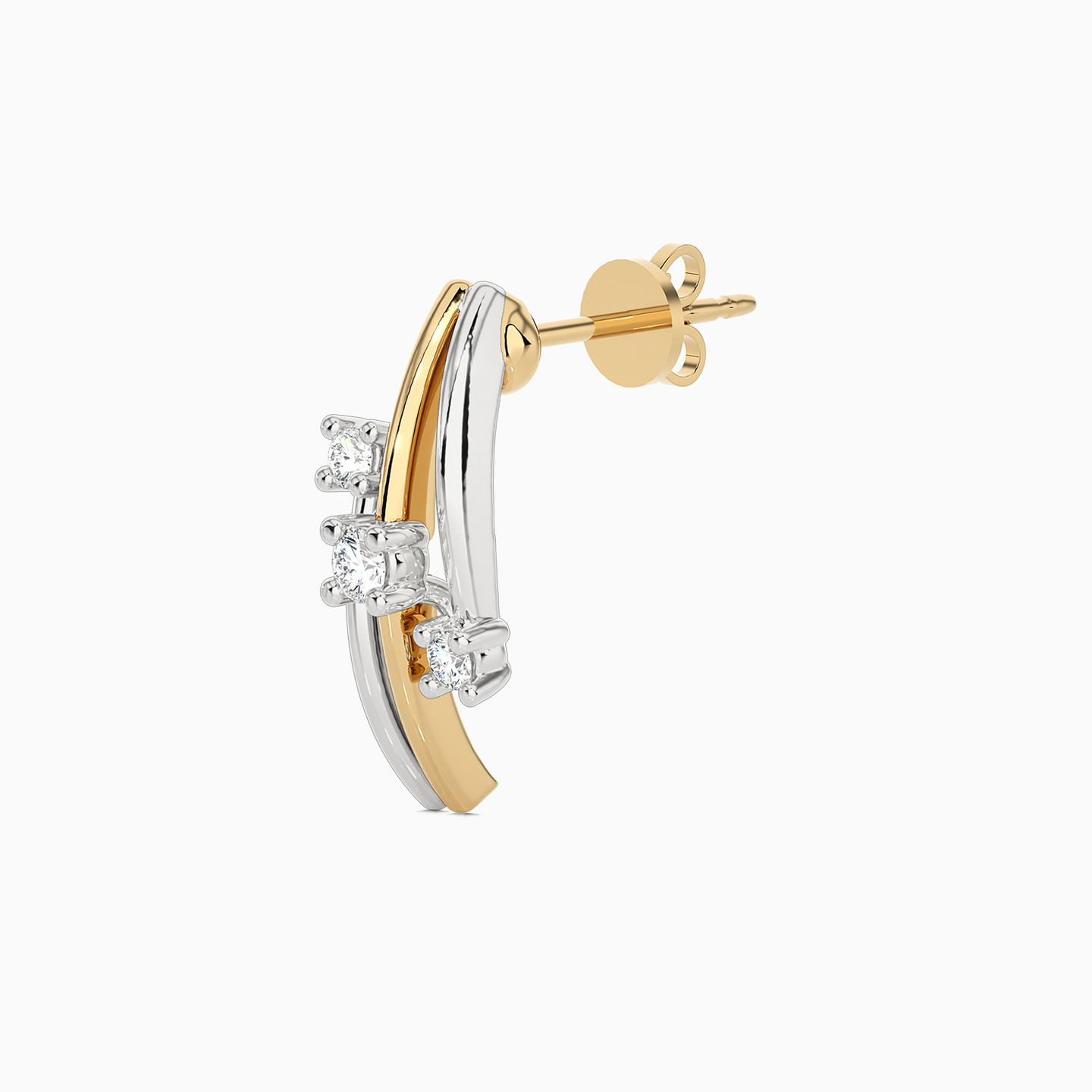 Spiral Diamond Stud Earrings in 18K Gold - 4 Spiral Diamond Stud Earrings in 18K Gold - 4