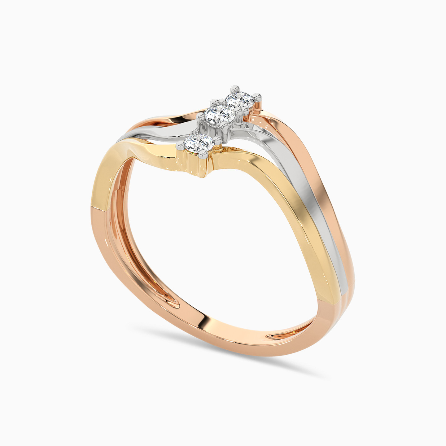 Wave Diamond Ring in 18K Gold - 3 Wave Diamond Ring in 18K Gold - 3