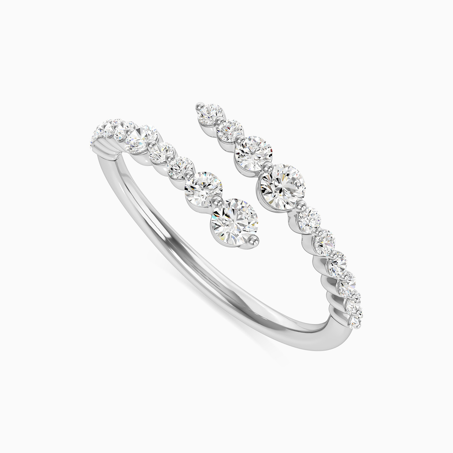 Slim Diamond Two Headed Ring in 18K Gold - 4 Slim Diamond Two Headed Ring in 18K Gold - 4