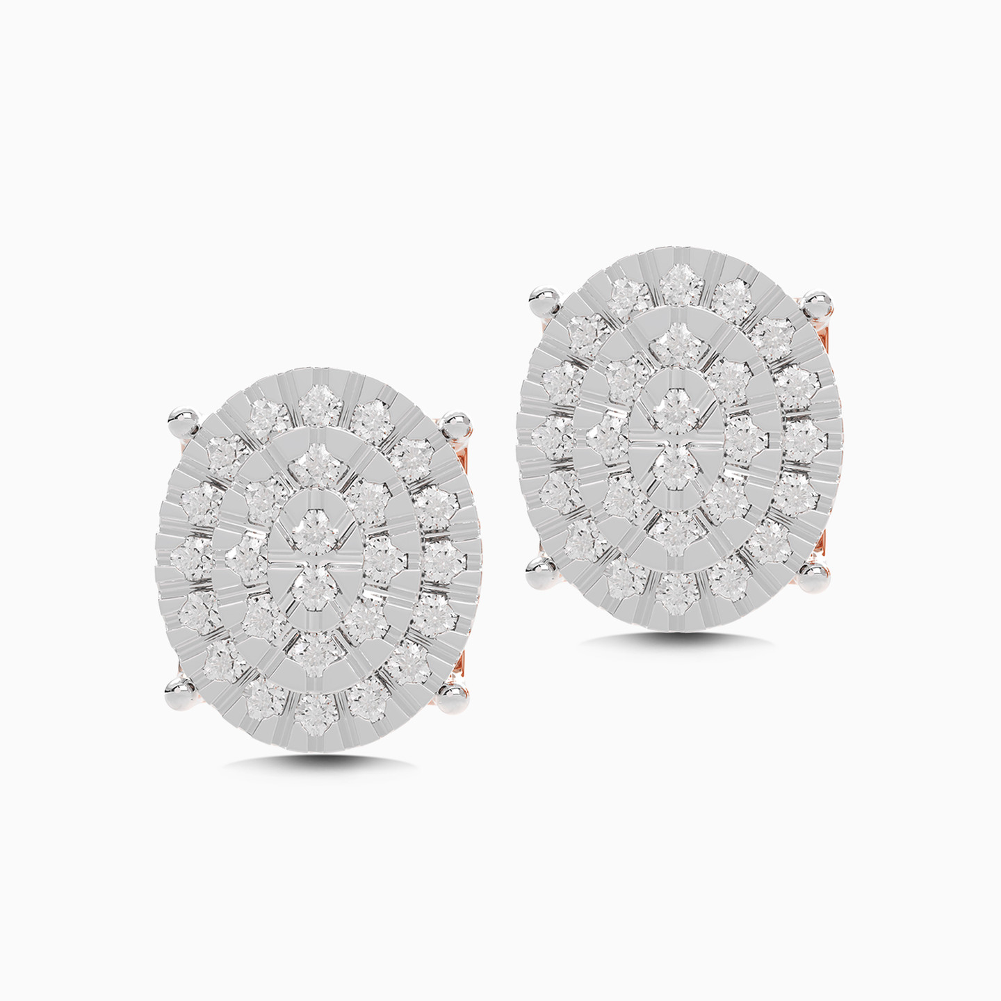 Oval Diamond Stud Earrings in 18K Gold - 3 Oval Diamond Stud Earrings in 18K Gold - 3