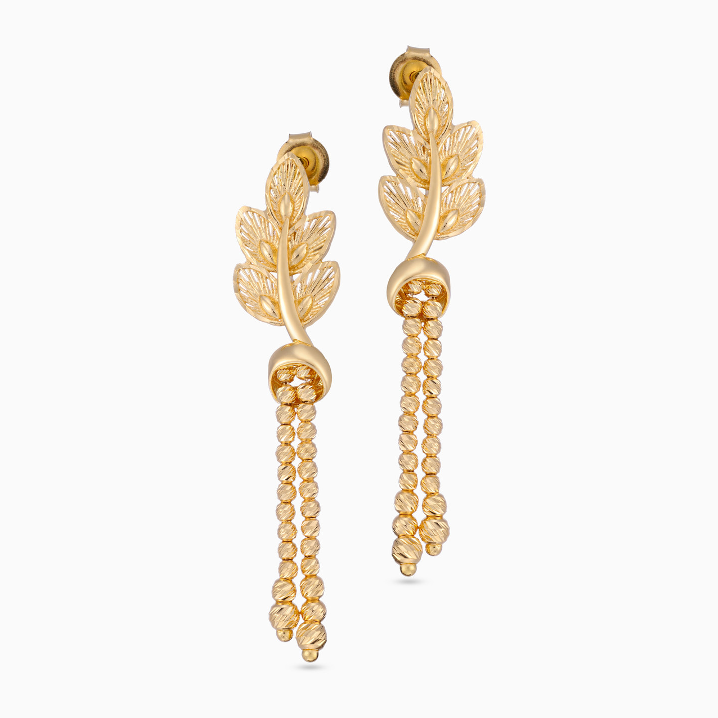 أقراط متدلية ذهب سلاسل متدلية عيار 21 قيراط - 2 أقراط متدلية ذهب سلاسل متدلية عيار 21 قيراط - 2