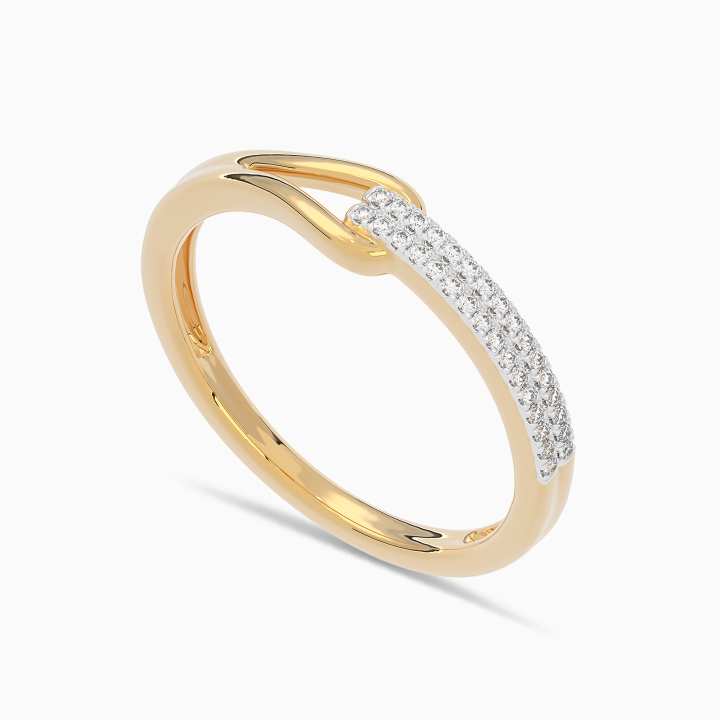 Link Diamond Ring in 18K Gold - 2 Link Diamond Ring in 18K Gold - 2