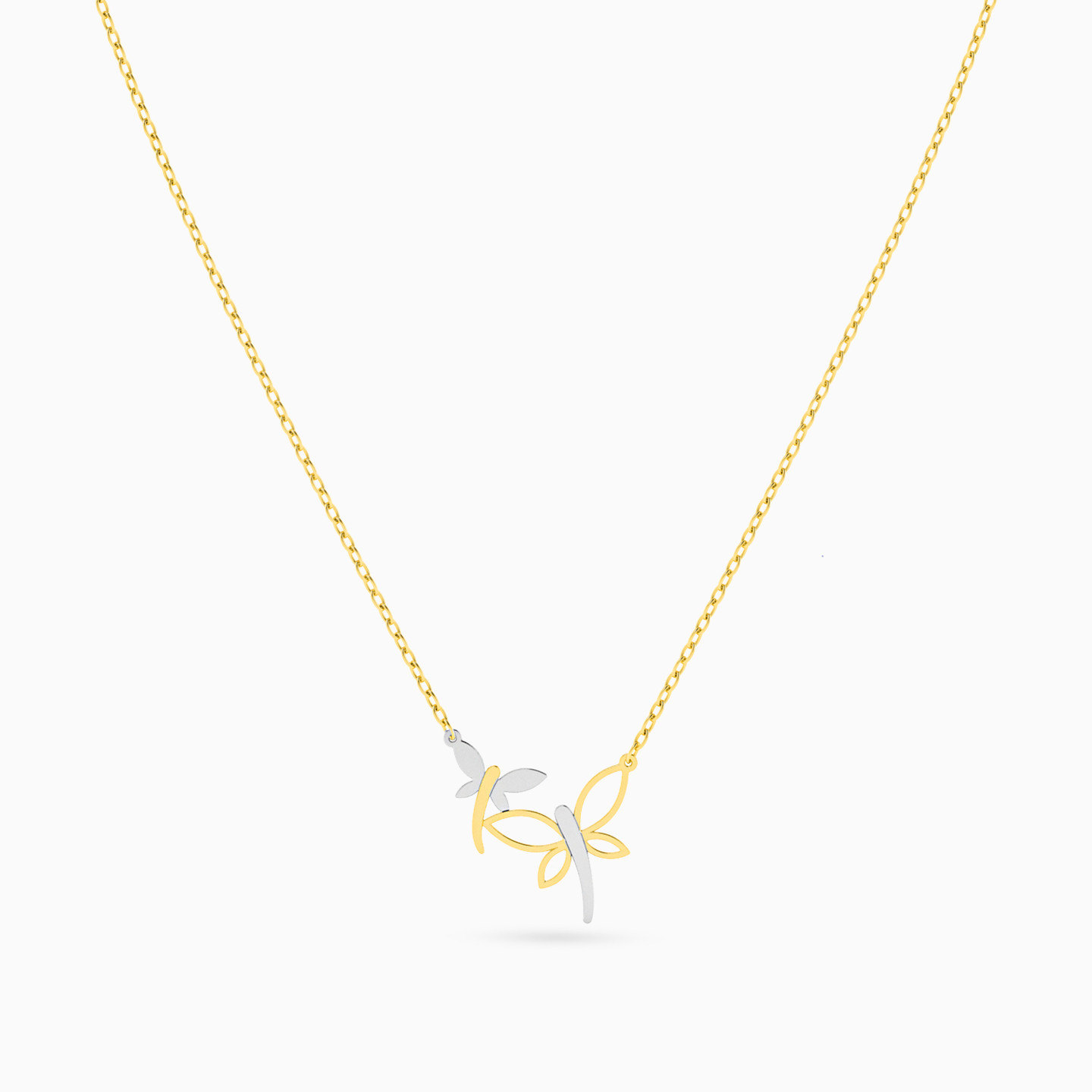 Butterfly Necklace In 18K Gold - 3