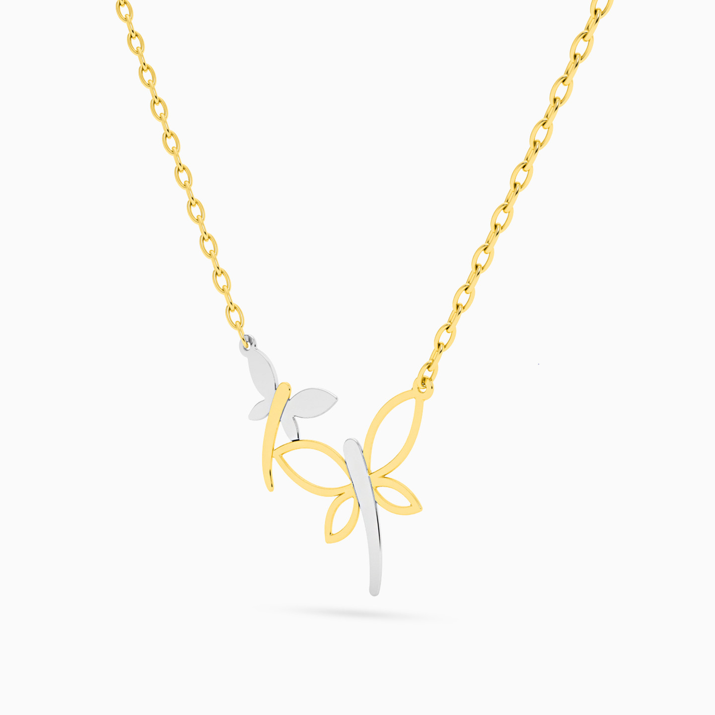 Butterfly Necklace In 18K Gold - 2