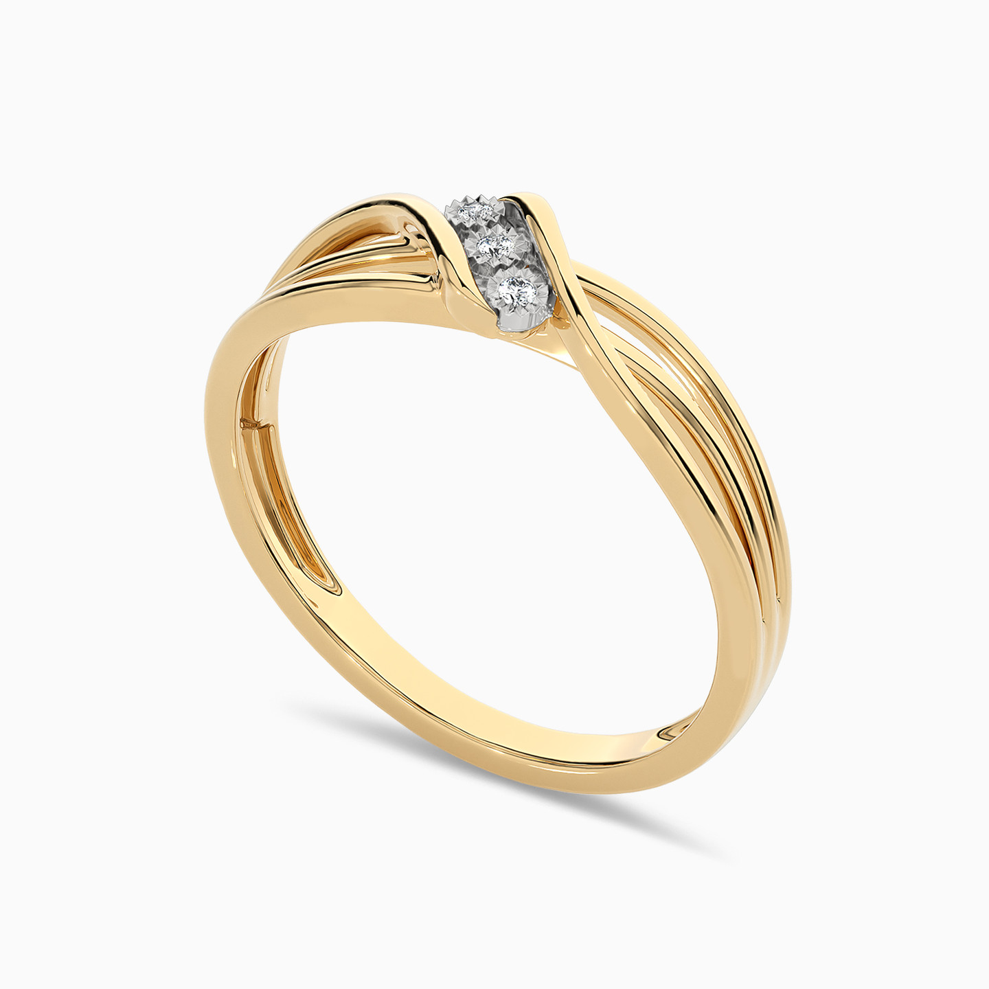 Crisscross Diamond Ring in 18K Gold - 2 Crisscross Diamond Ring in 18K Gold - 2