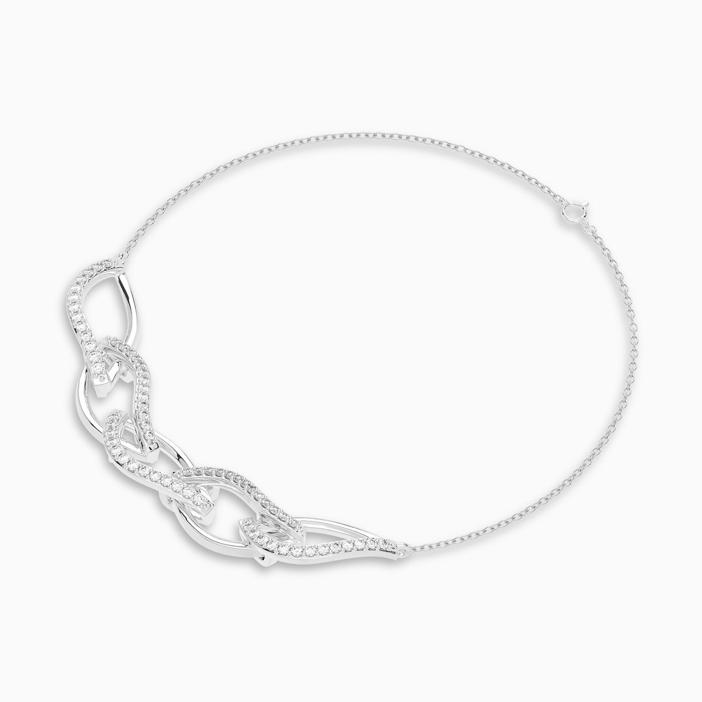 Link Diamond Chain Bracelet in 18K Gold - 2 Link Diamond Chain Bracelet in 18K Gold - 2