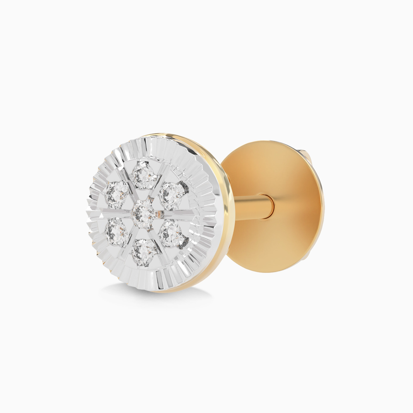 Circle Diamond Stud Earrings in 18K Gold - 5 Circle Diamond Stud Earrings in 18K Gold - 5