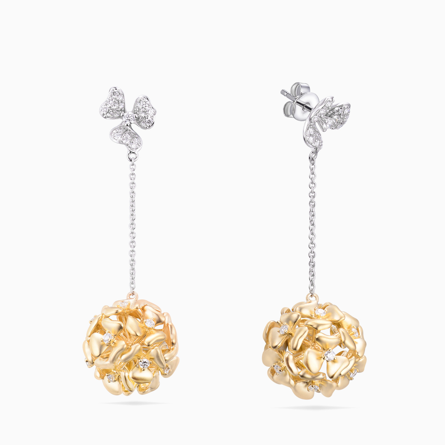 Multi Shaped Diamond Drop Earrings in 18K Gold Multi Shaped Diamond Drop Earrings in 18K Gold