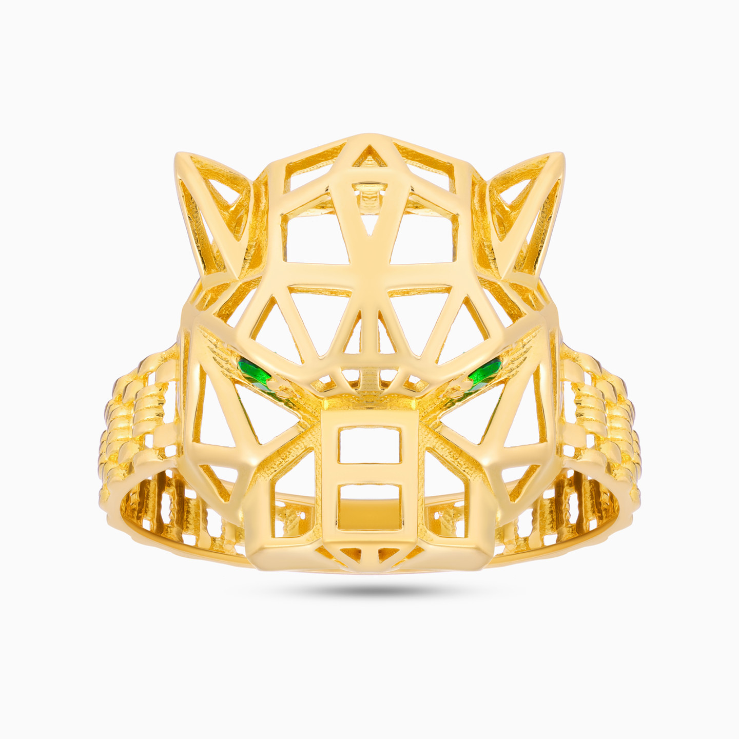 Panther Green Stones Ring in 21K Gold Panther Green Stones Ring in 21K Gold
