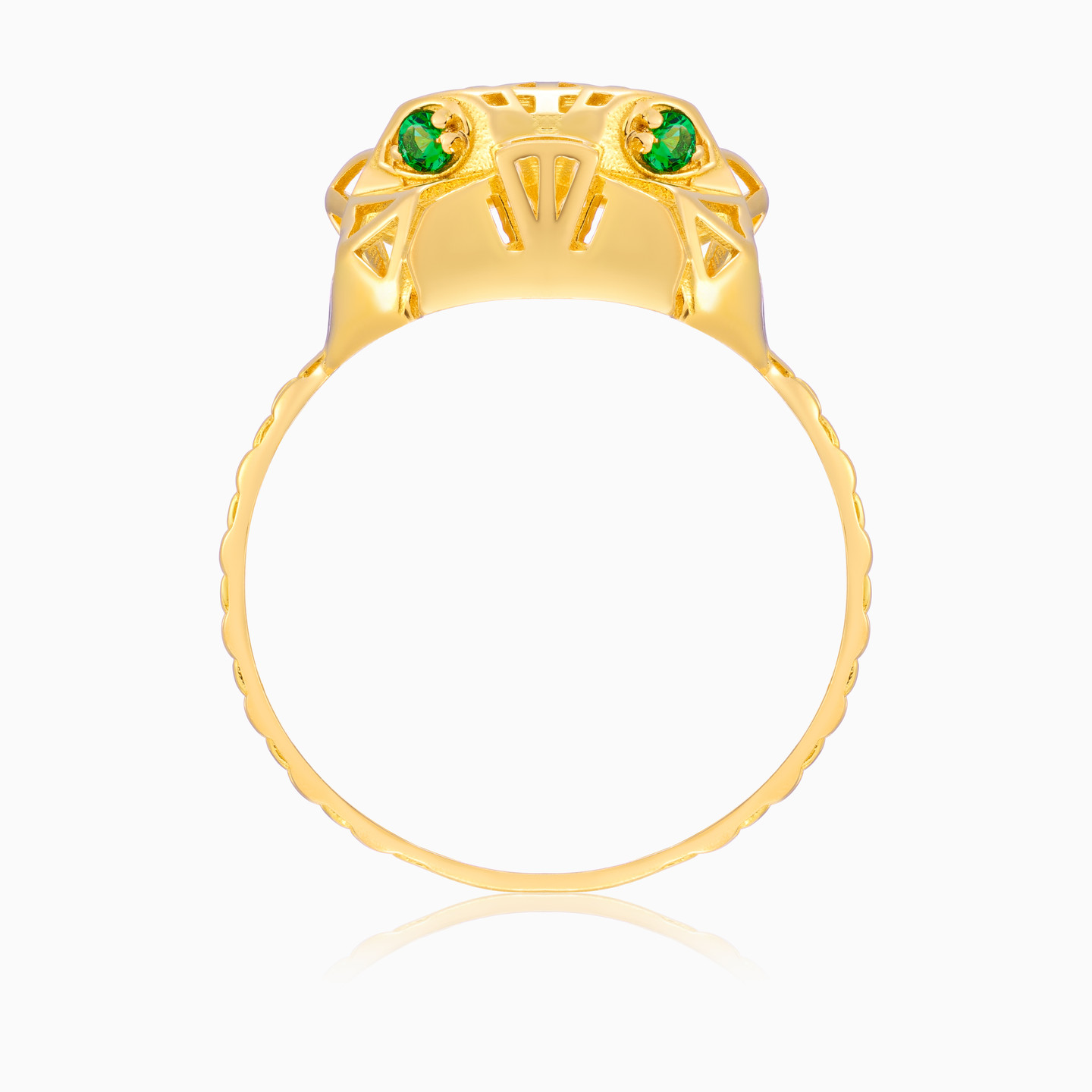 Panther Green Stones Ring in 21K Gold - 3 Panther Green Stones Ring in 21K Gold - 3