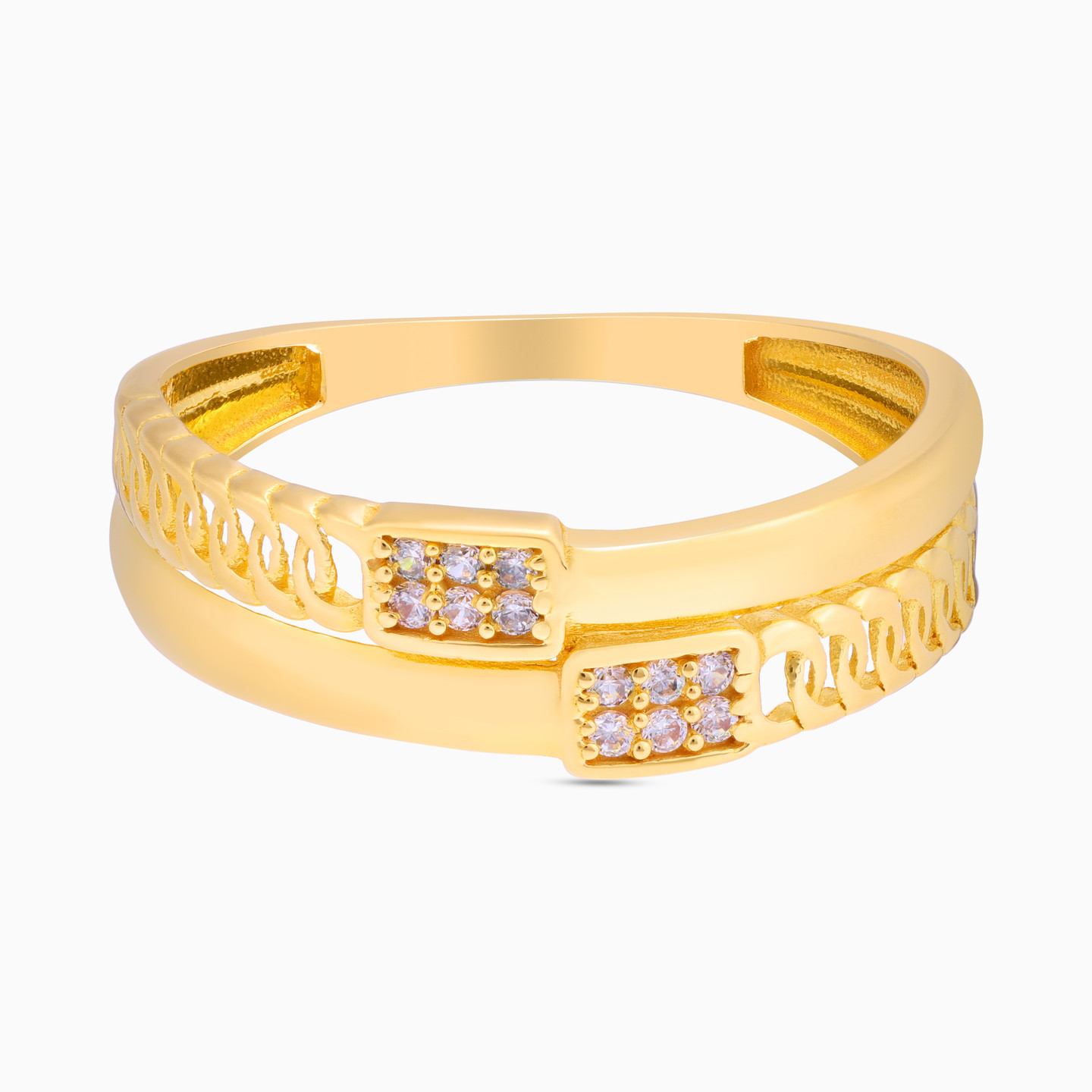 Links Cubic Zirconia Ring in 21K Gold Links Cubic Zirconia Ring in 21K Gold