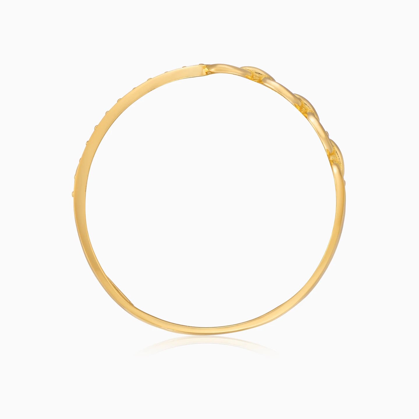 Links Cubic Zirconia Ring in 21K Gold - 3 Links Cubic Zirconia Ring in 21K Gold - 3