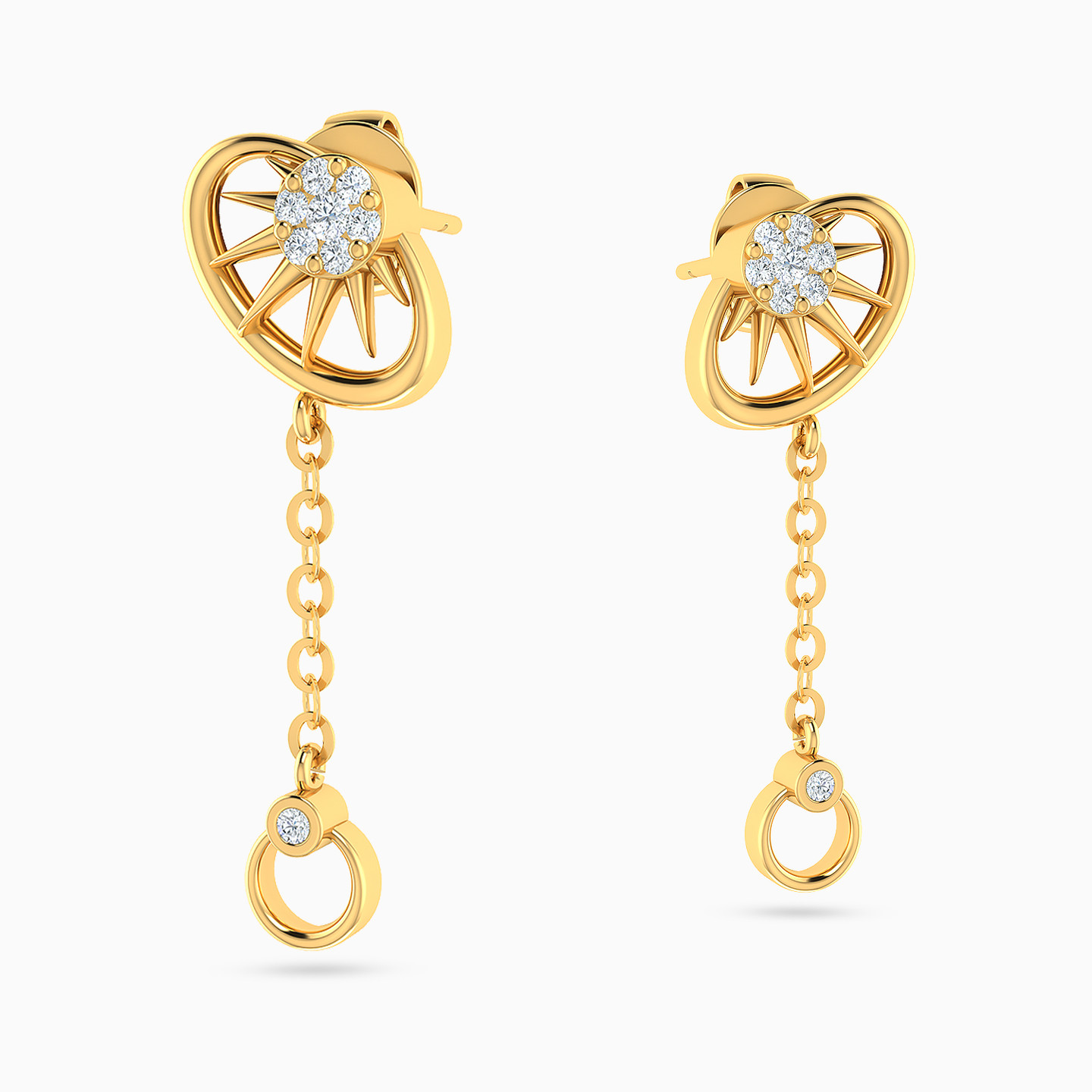 Oval Diamond Drop Earrings in 18K Gold - 3 Oval Diamond Drop Earrings in 18K Gold - 3