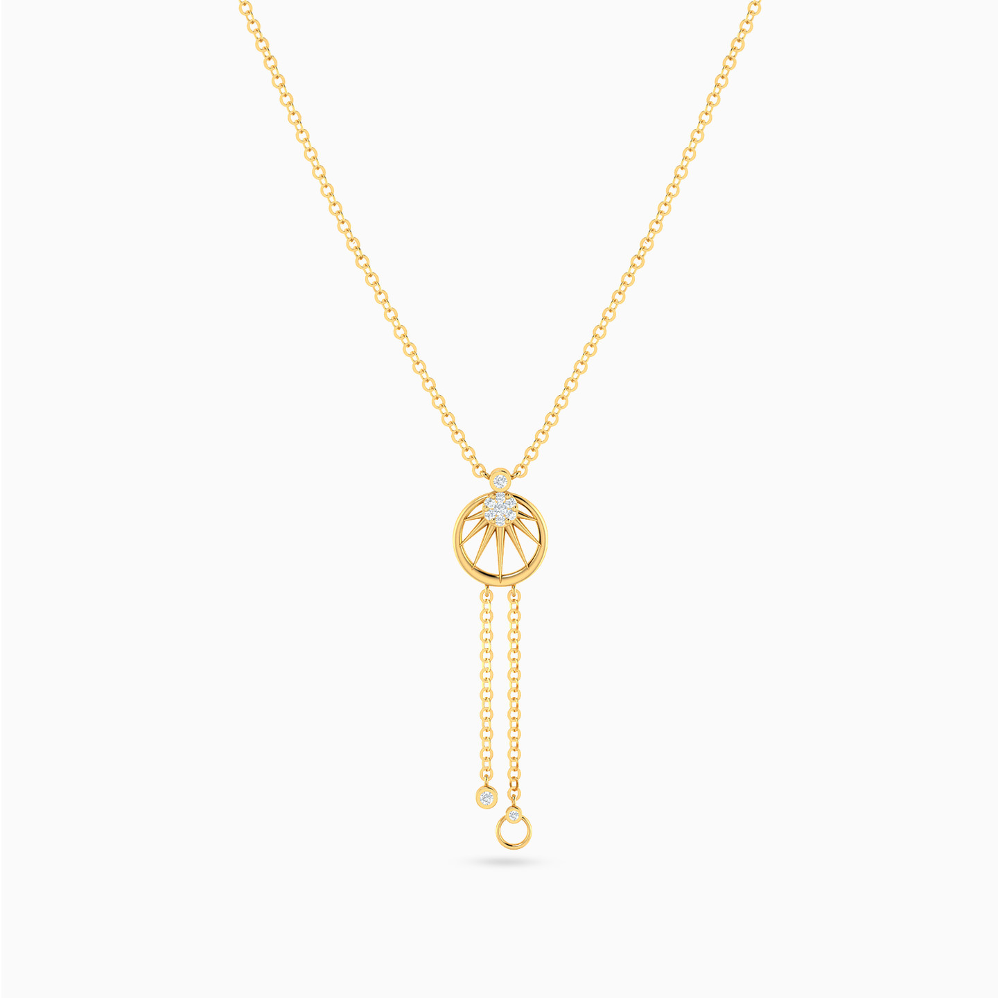 Circular Diamond Necklace in 18K Gold - 3 Circular Diamond Necklace in 18K Gold - 3
