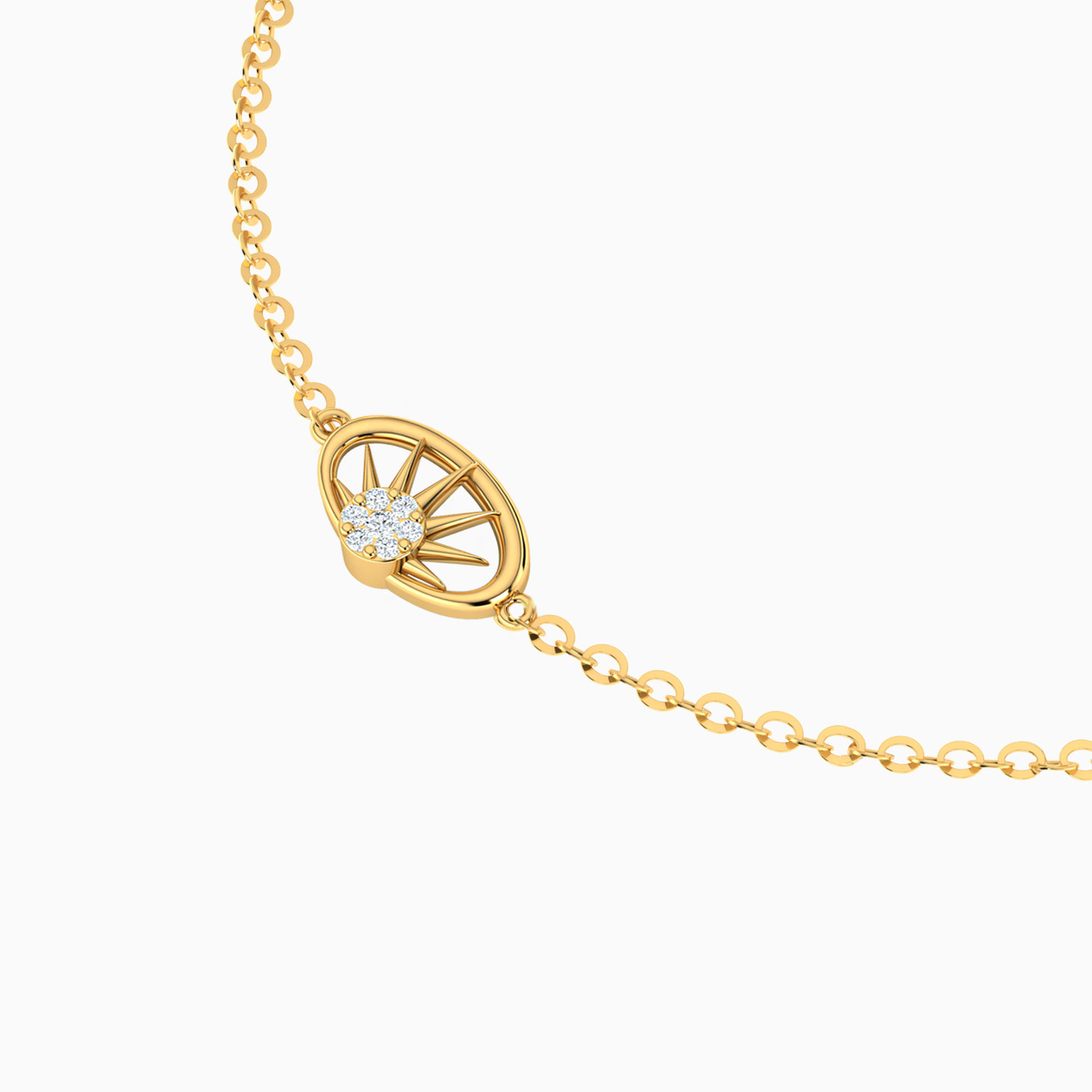 Oval Diamond Chain Bracelet in 18K Gold - 3 Oval Diamond Chain Bracelet in 18K Gold - 3
