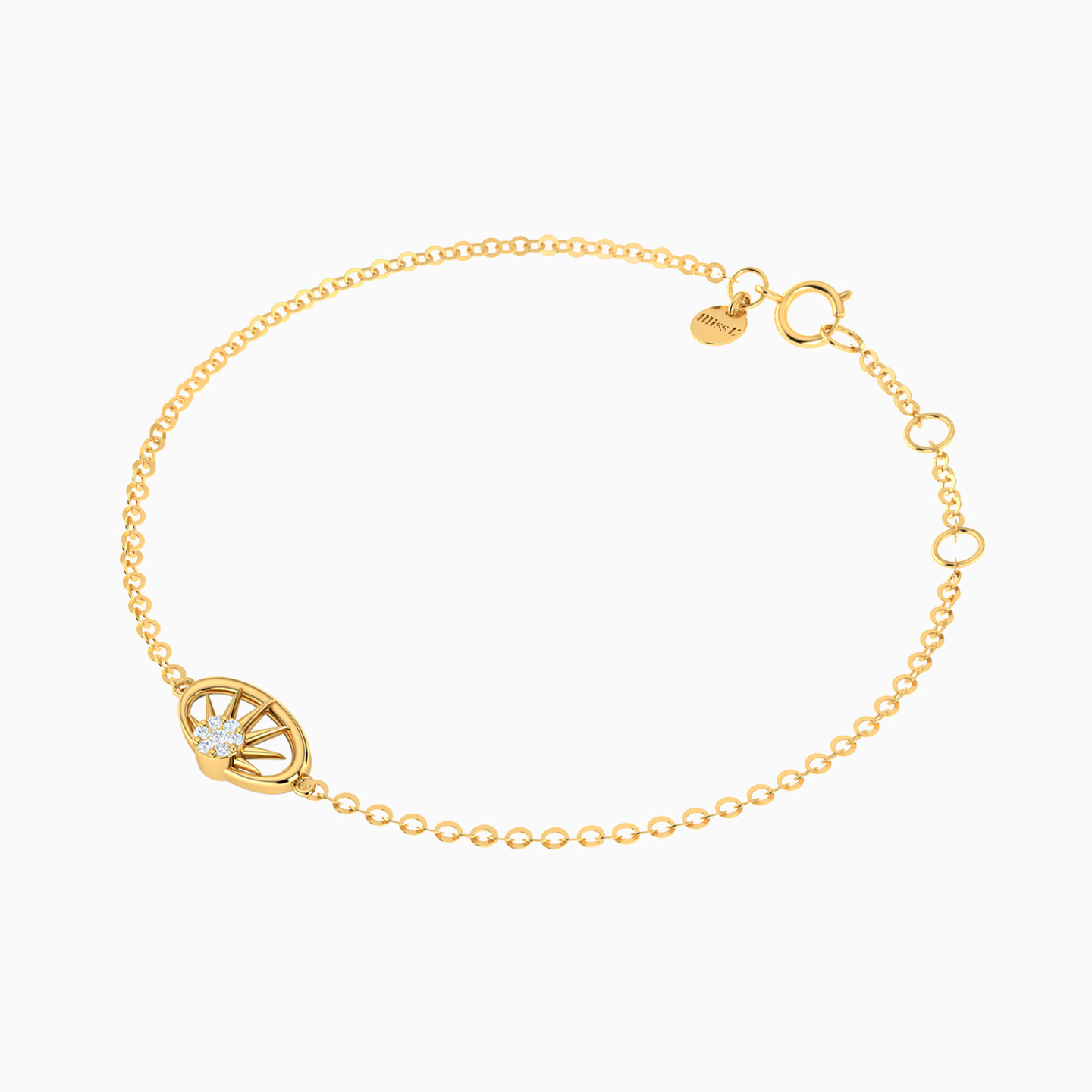 Oval Diamond Chain Bracelet in 18K Gold - 2 Oval Diamond Chain Bracelet in 18K Gold - 2