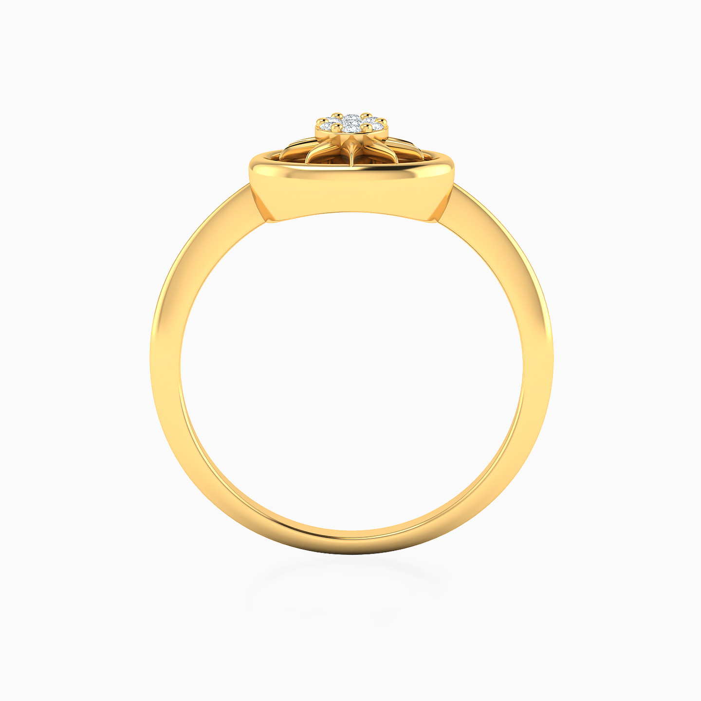 Oval Diamond Ring in 18K Gold - 3 Oval Diamond Ring in 18K Gold - 3