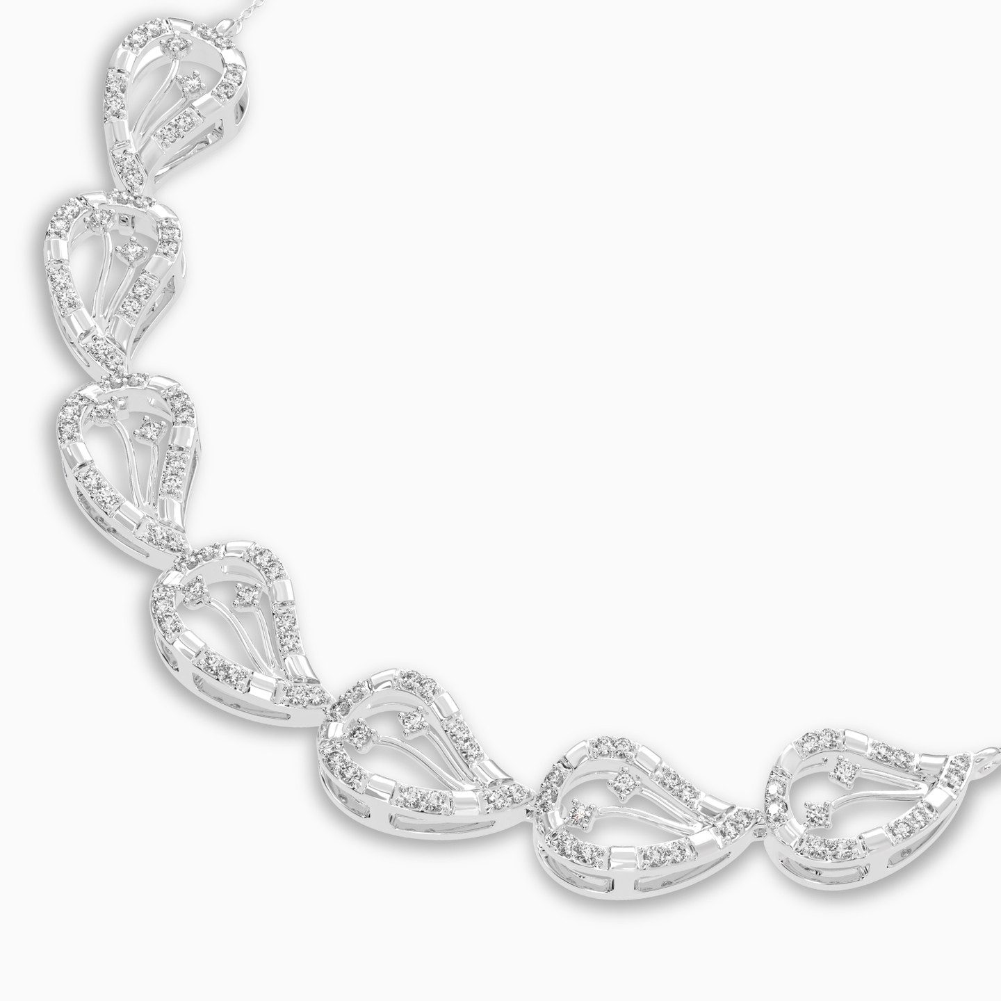 Pear Diamond Chain Bracelet in 18K Gold - 7 Pear Diamond Chain Bracelet in 18K Gold - 7