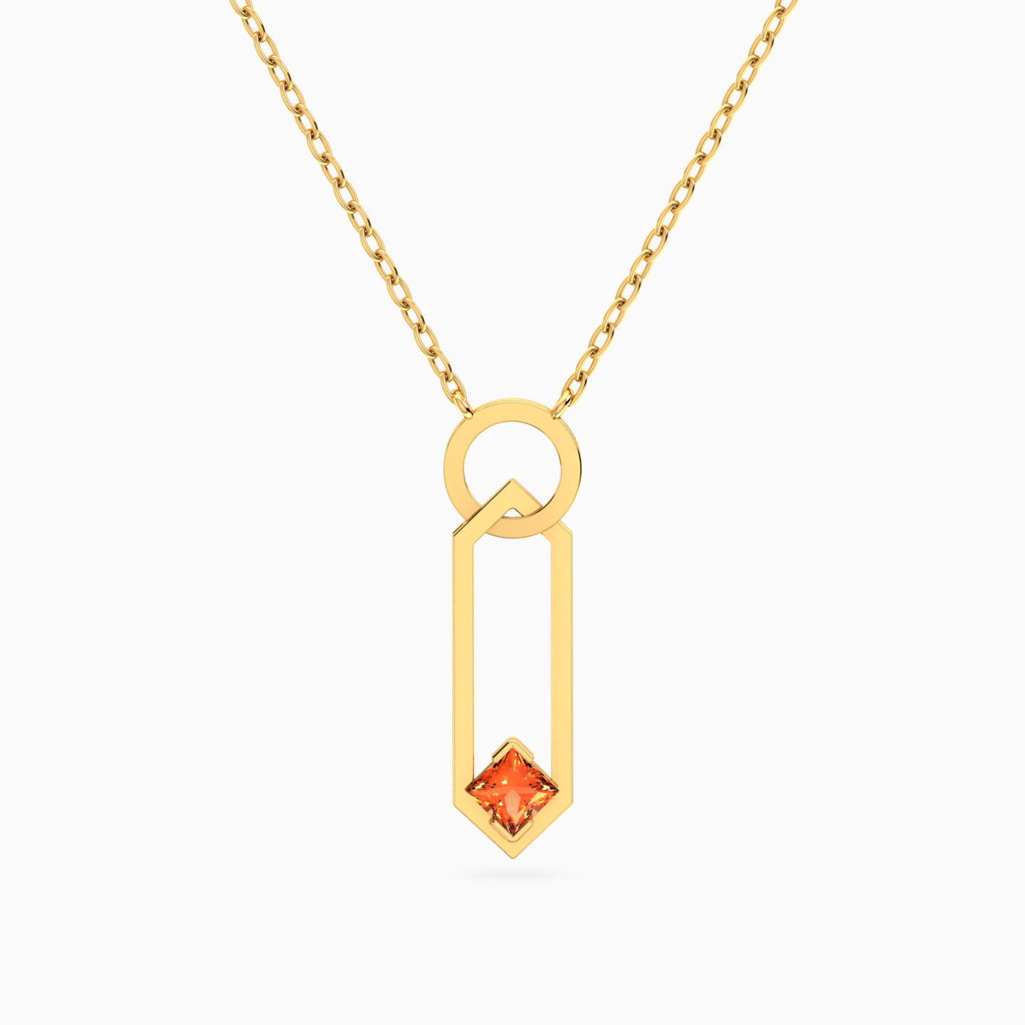 Multi-Shaped Orange Stone Necklace in 18K Gold Multi-Shaped Orange Stone Necklace in 18K Gold