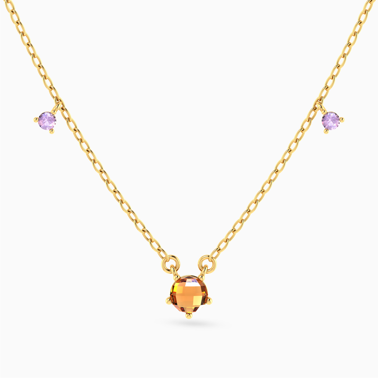 Round Colored Stones Necklace in 18K Gold Round Colored Stones Necklace in 18K Gold