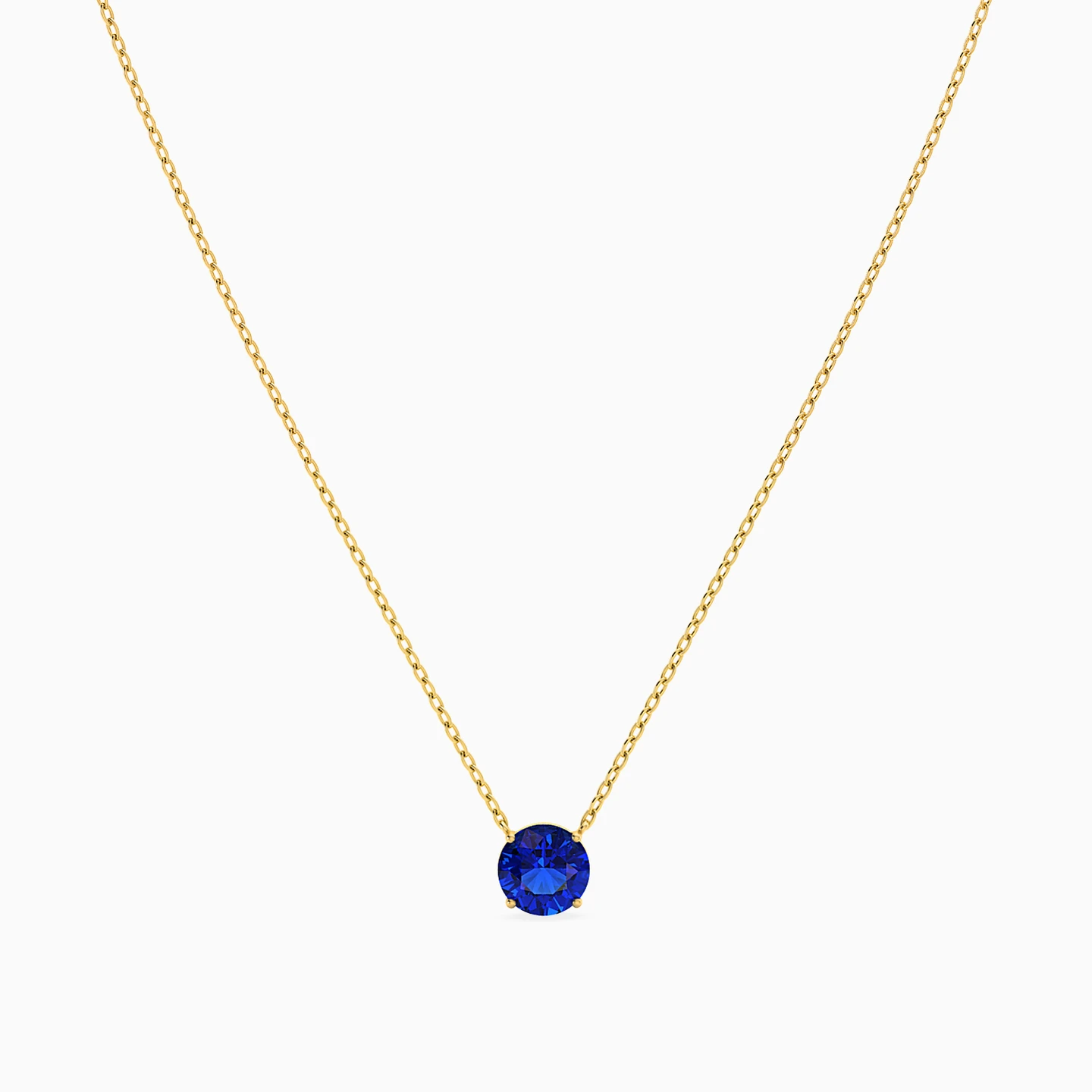 Circle Blue Stone Necklace in 18K Gold - 3 Circle Blue Stone Necklace in 18K Gold - 3