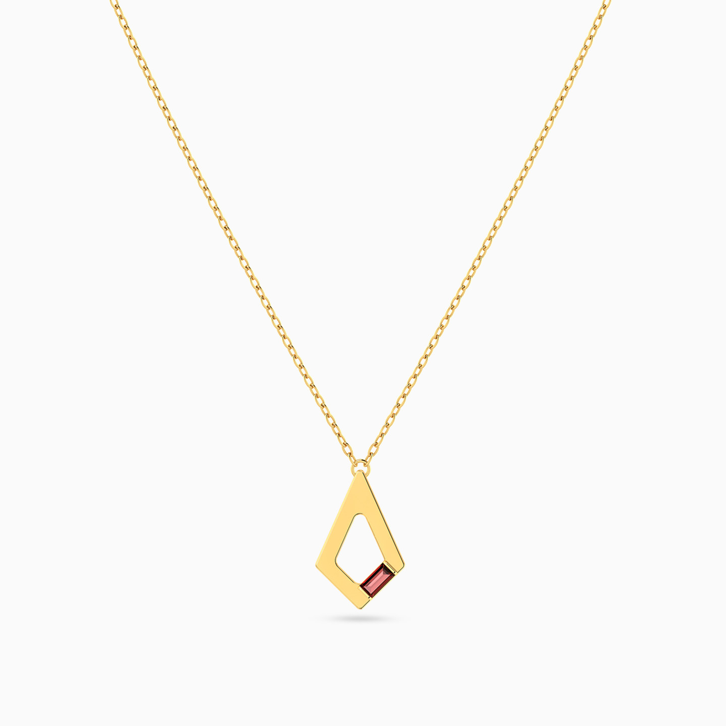 Kite Red Stone Necklace in 18K Gold - 3 Kite Red Stone Necklace in 18K Gold - 3