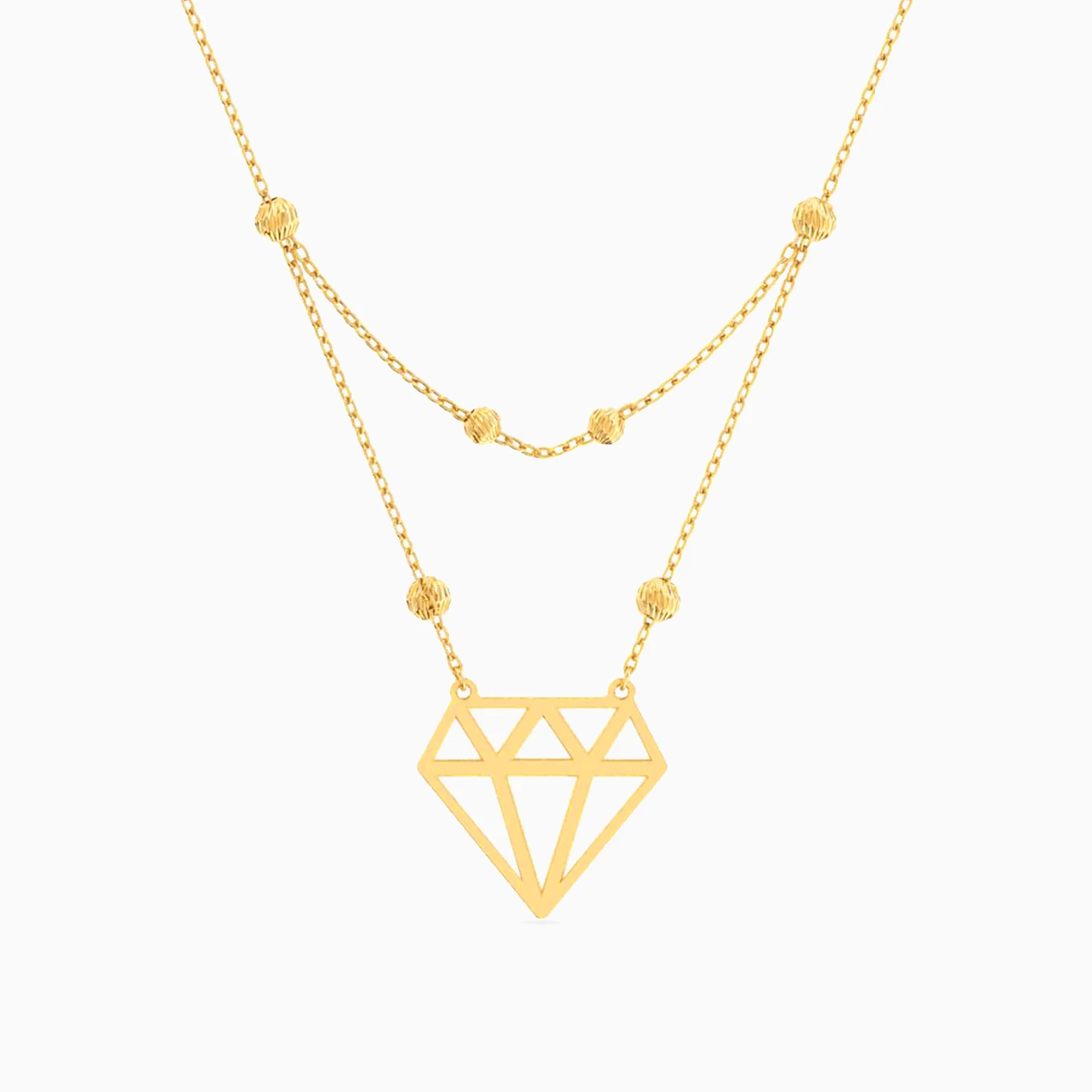 Gem Layered Necklace in 18K Gold - 2 Gem Layered Necklace in 18K Gold - 2