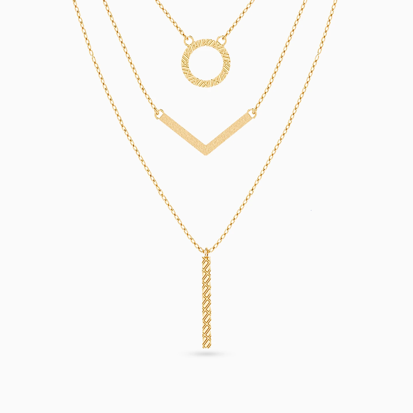 Circle Layered Necklace in 18K Gold - 2 Circle Layered Necklace in 18K Gold - 2