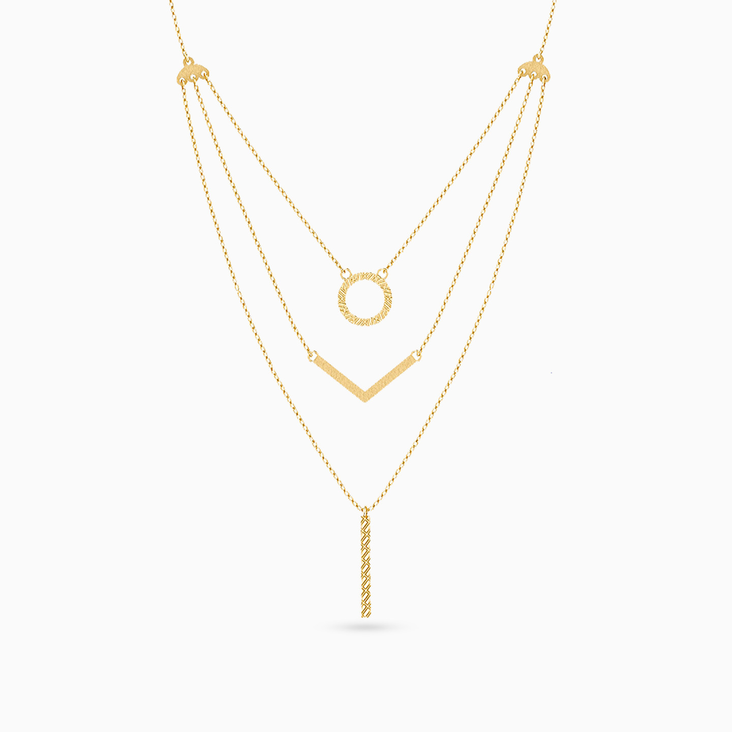 Circle Layered Necklace in 18K Gold - 4 Circle Layered Necklace in 18K Gold - 4