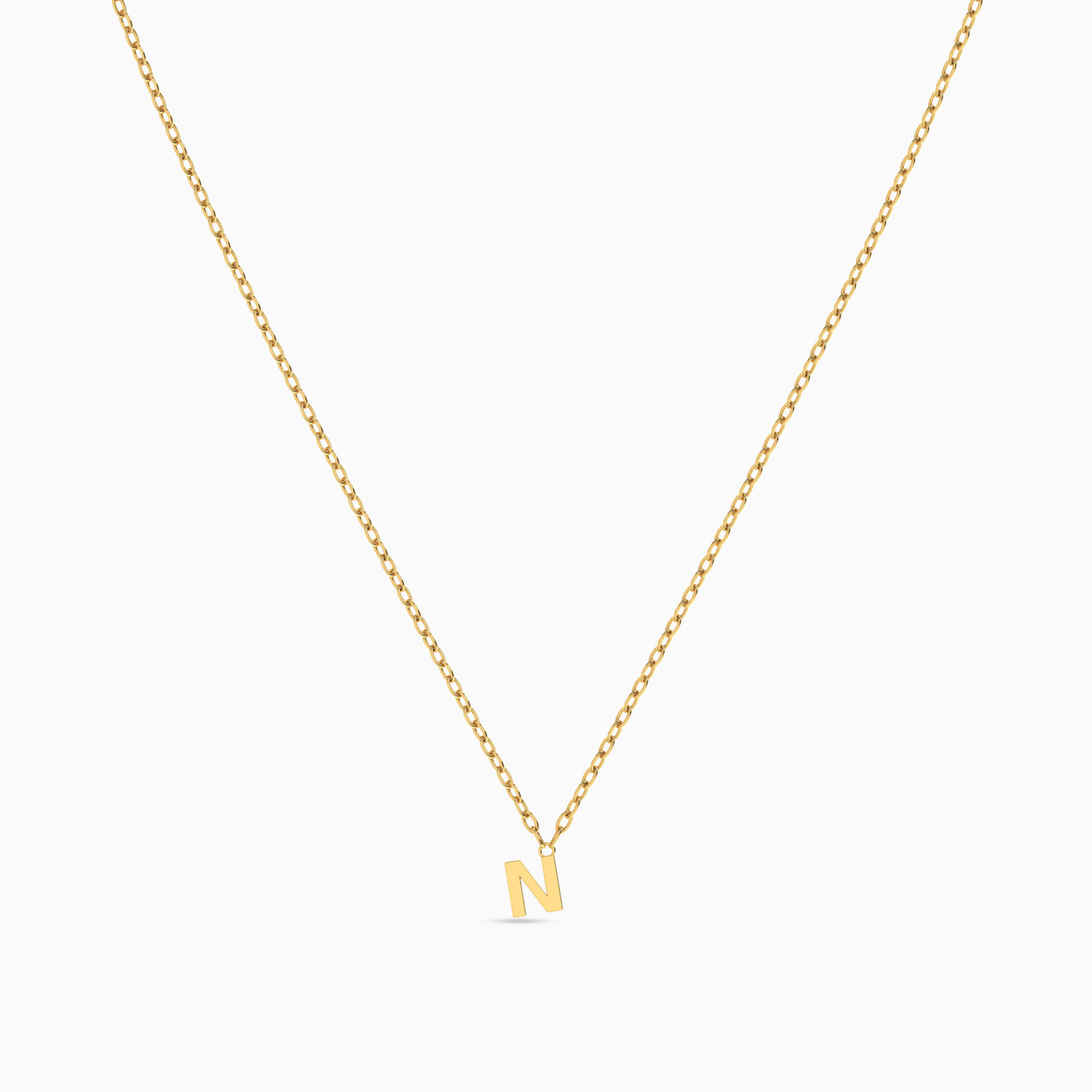 Kids Letter N Necklace in 18K Gold - 3