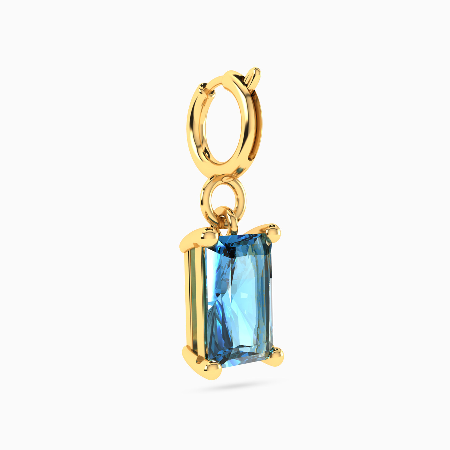 Baguette Colored Stones Charm in 18K Gold - 3 Baguette Colored Stones Charm in 18K Gold - 3
