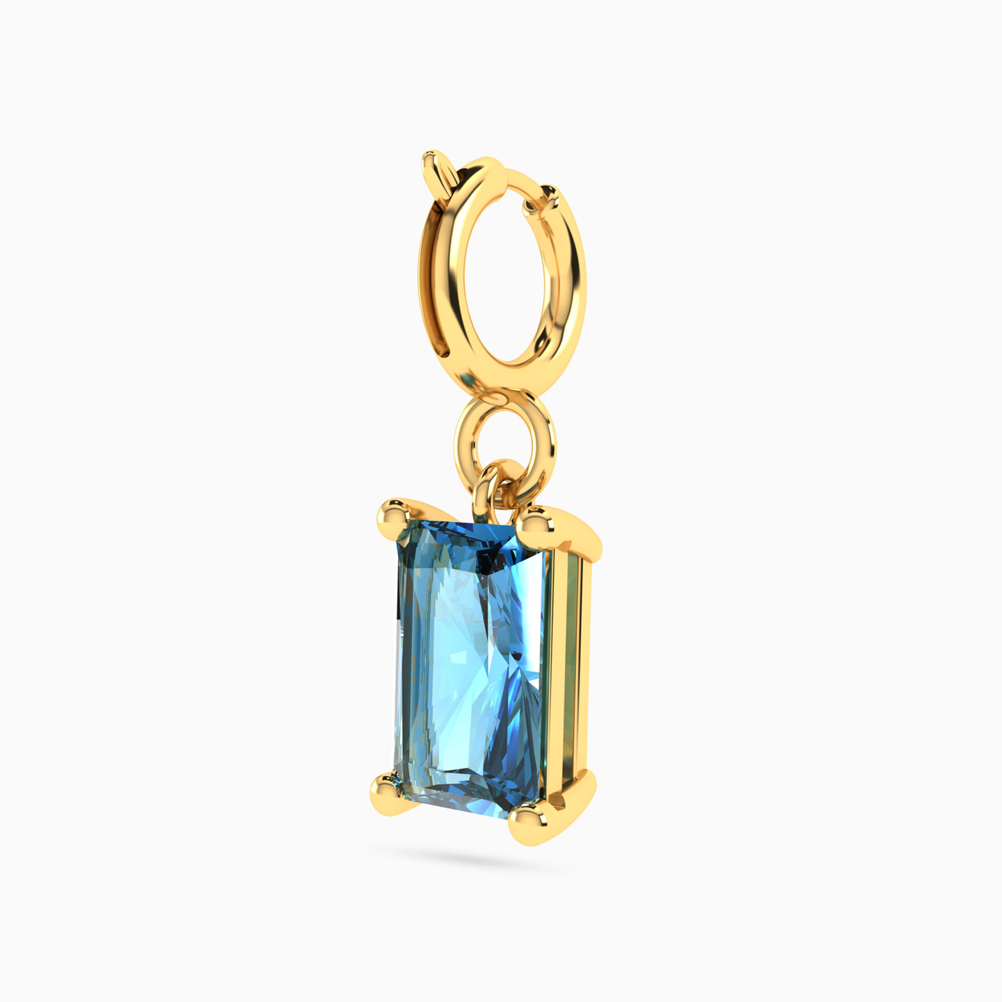 Baguette Colored Stones Charm in 18K Gold - 2 Baguette Colored Stones Charm in 18K Gold - 2
