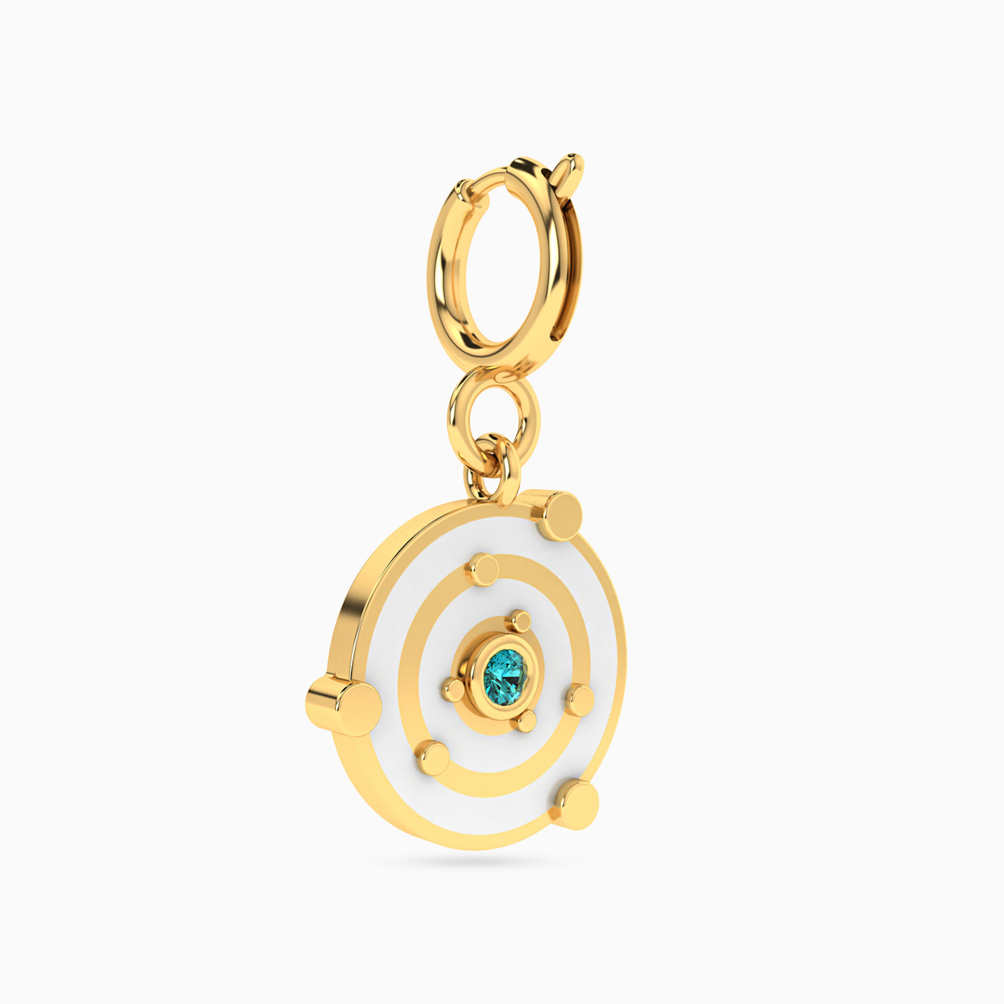 Circle Enamel Coated Charm in 18K Gold - 3 Circle Enamel Coated Charm in 18K Gold - 3