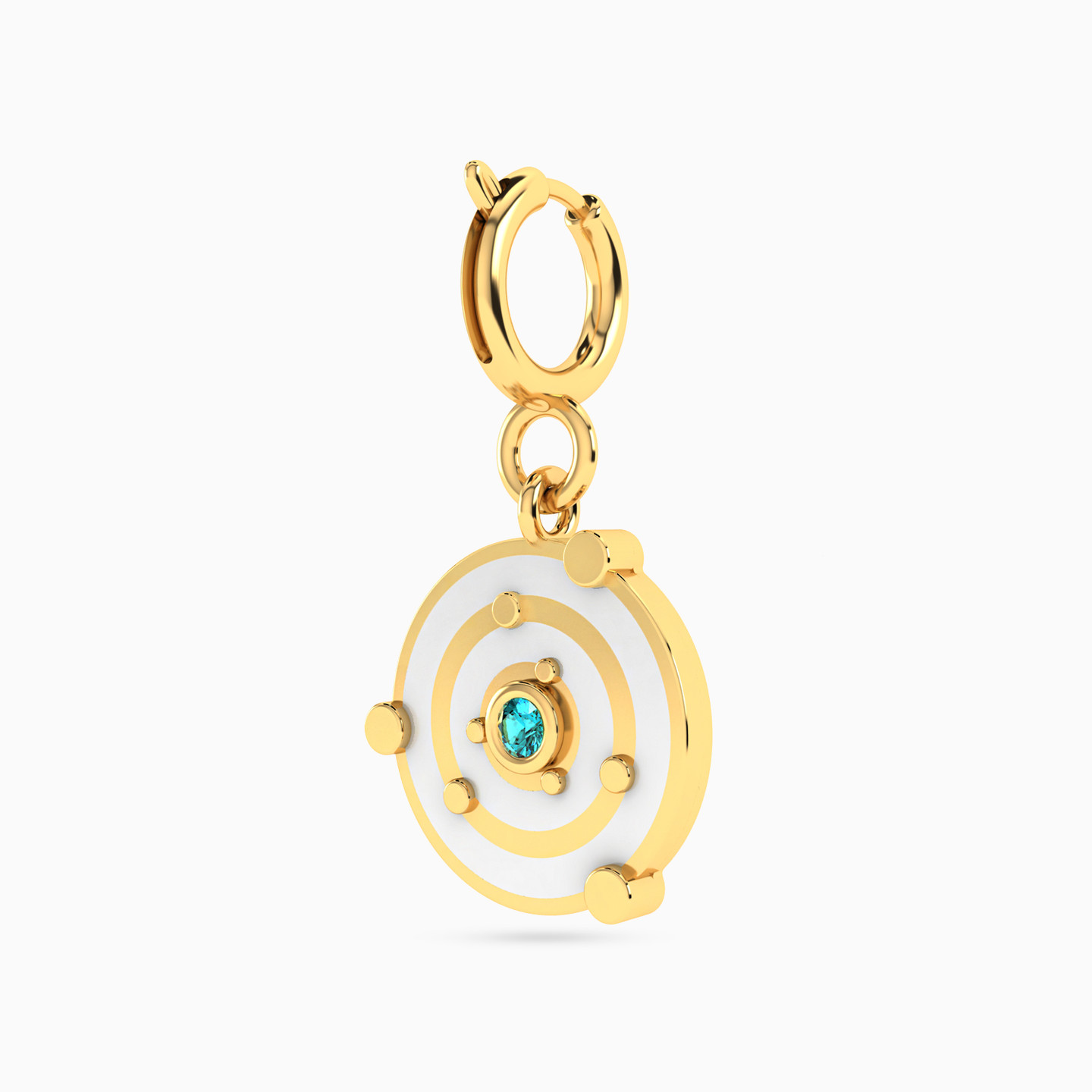 Circle Enamel Coated Charm in 18K Gold - 2 Circle Enamel Coated Charm in 18K Gold - 2